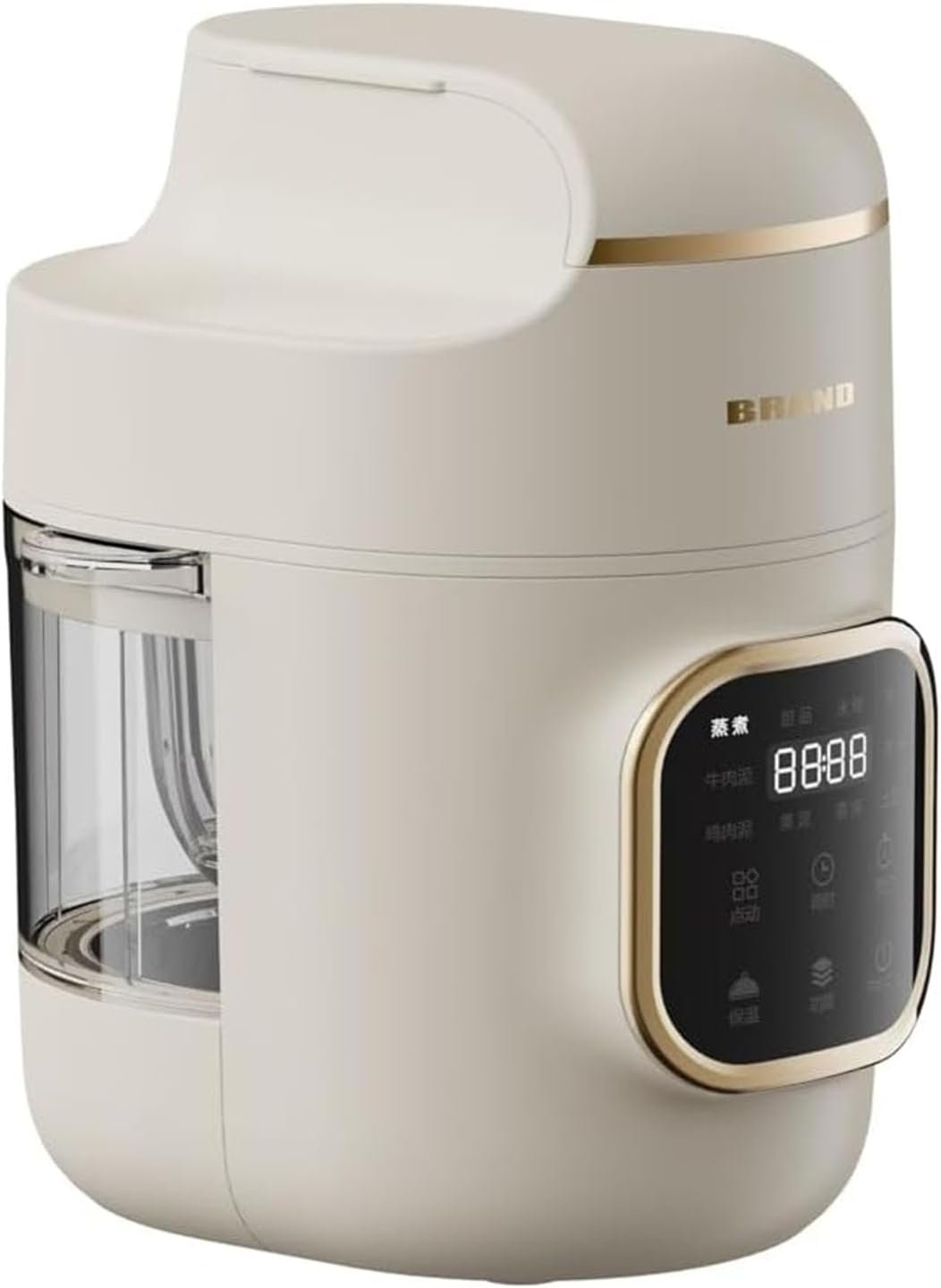 Baby Food Maker, Glass Baby Food Mills, Baby Food Blender for Baby Puree, Fruit, Meat, Vegatable, Easy Cleaning, Touch Screen Control, Cook at Home (lvory White)