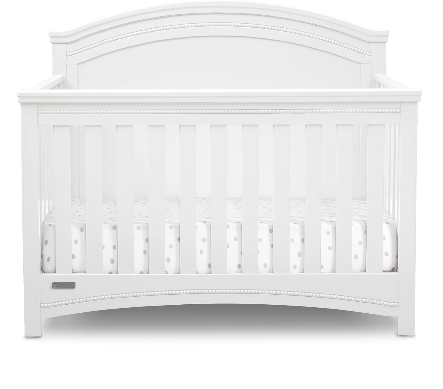 Simmons Kids SlumberTime Emma 4-in-1 Convertible Baby Crib N More – Greenguard Gold Certified, Bianca White