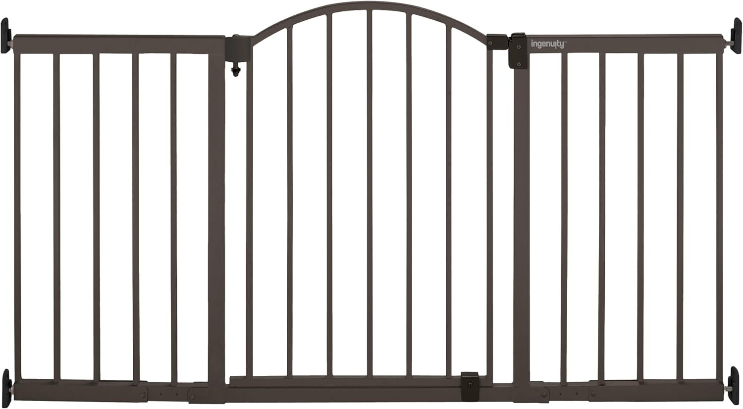 Ingenuity Decorative Extra Wide Baby Gate & Dog Gate, 44″-72″ Wide, 36″ Tall, Hardware Mounted, Install in Hallways, Bottom of Stairs, or Large Openings – Bronze