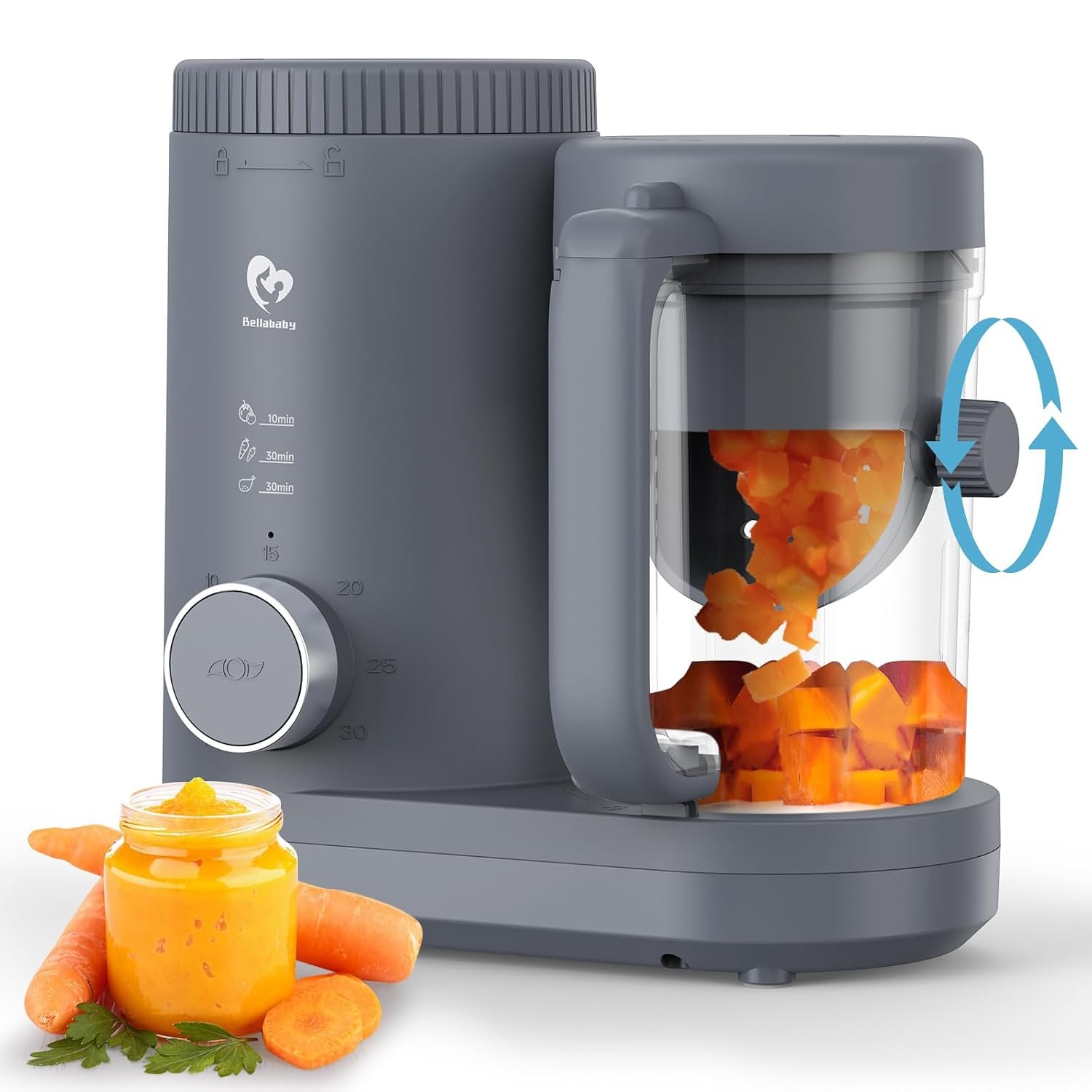 Baby Puree Maker, Steam & Blend 2-in-1, Reversible Steam Basket, One Button Use & Easy to Clean