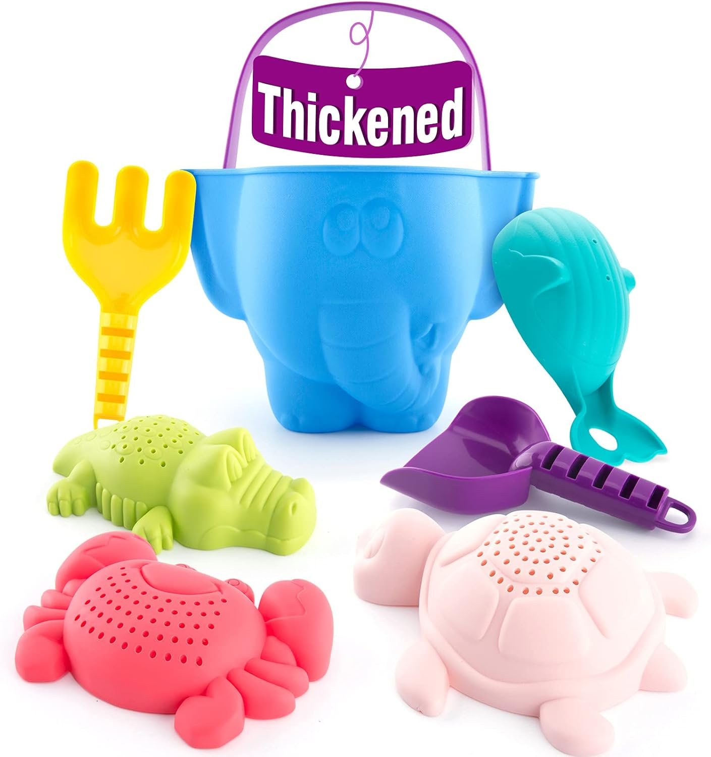 hahaland Beach Toys for Toddlers 1-3 – Sand Toys for Toddlers 1-3, Baby Bucket Rake Shovel Set, Bath Water Outdoor Toy for Boys Girls, Sandbox Toy for 1 Year Old Toddler Toys Age 1-2