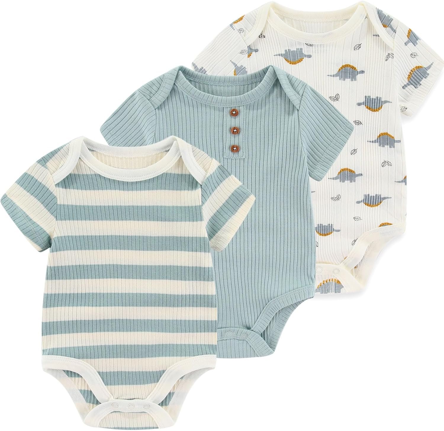 Ruliby Baby Bodysuit Boy Girl Clothes Soft Newborn Infant Outfit Short Sleeve Romper