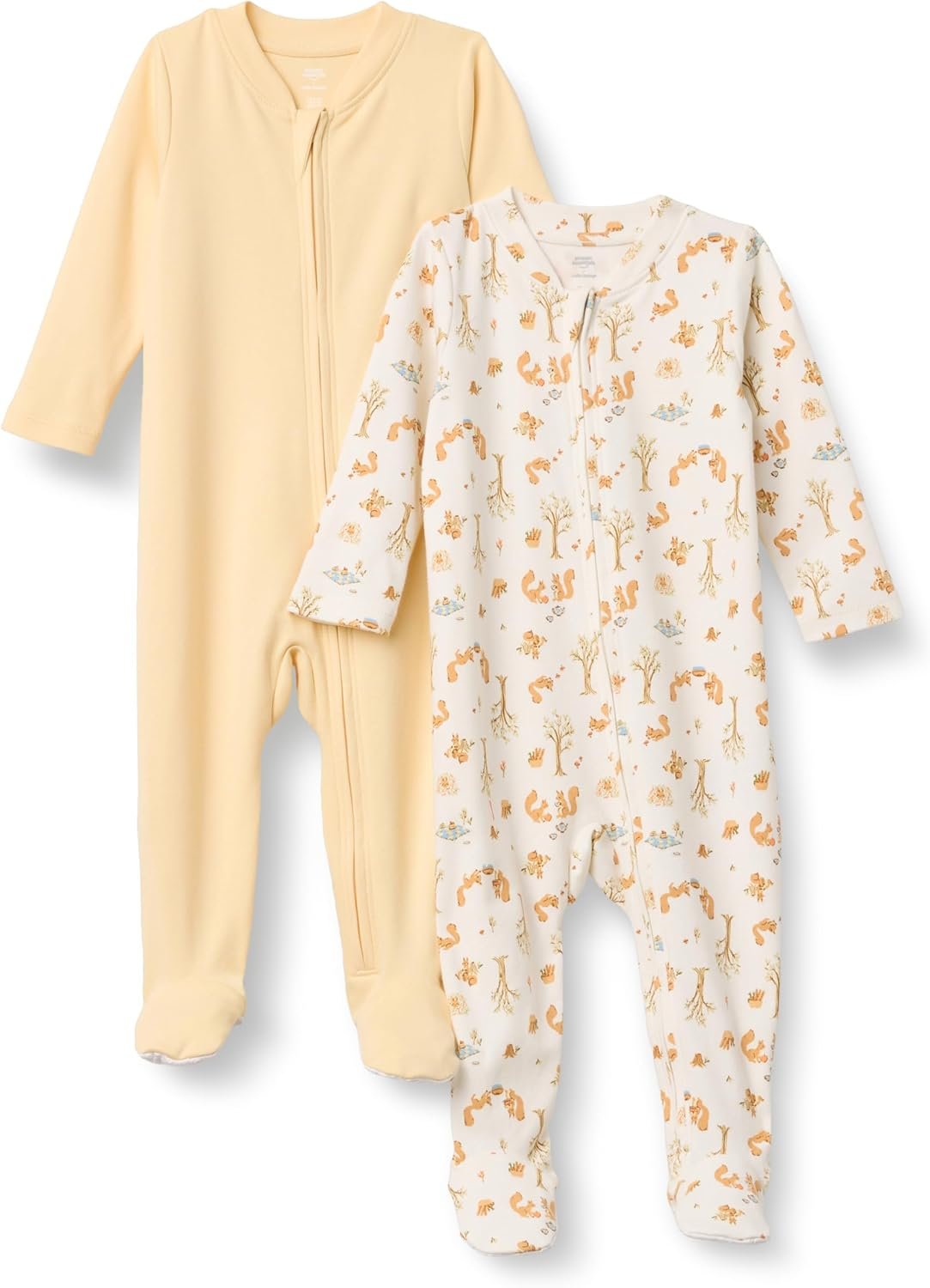 Amazon Essentials x Sofia Grainge Unisex Babies’ Cotton Footed Sleep and Play One-piece Bodysuit, Pack of 2