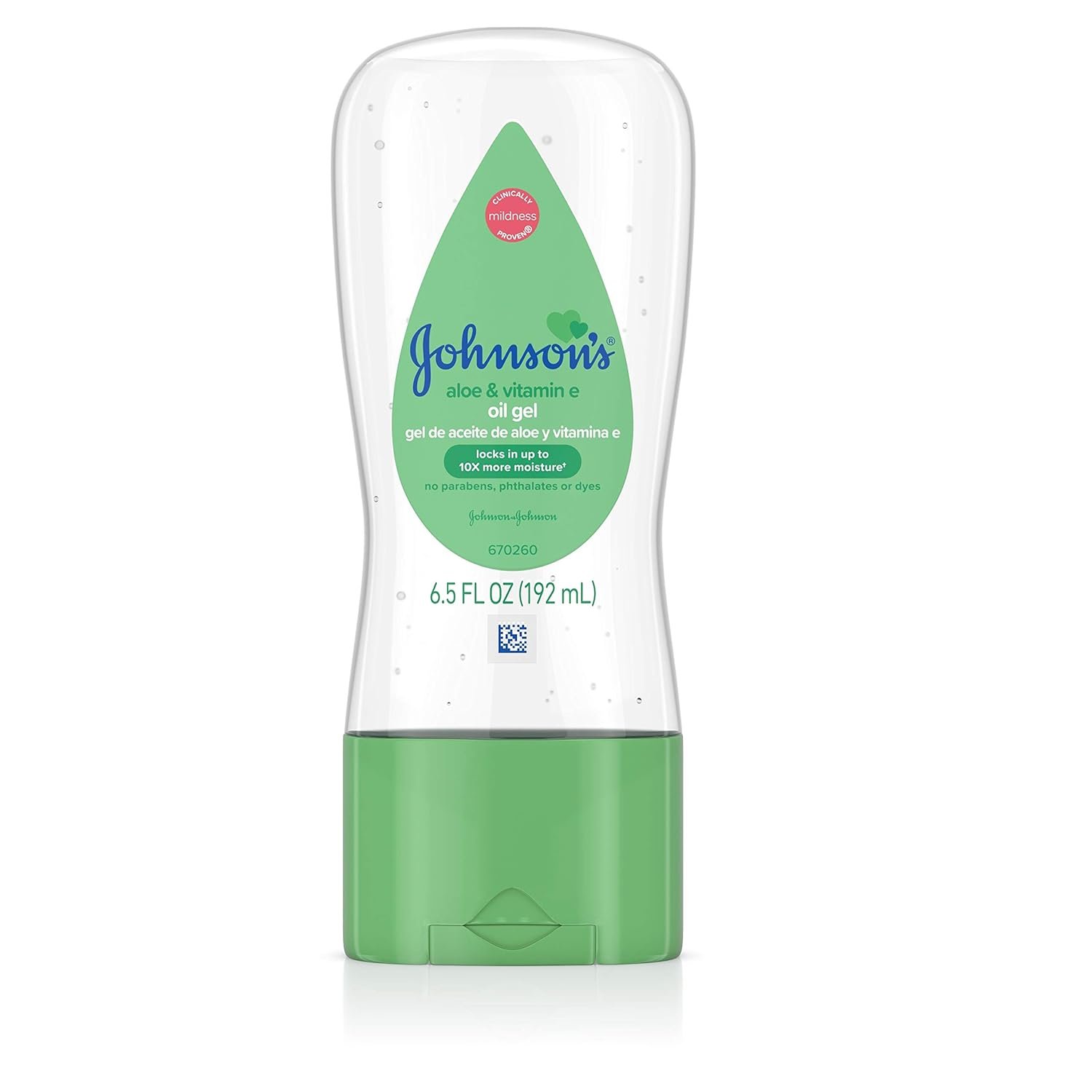 Johnson’s Baby Oil Gel with Aloe Vera & Vitamin E, Hypoallergenic Baby Skin Care, 6.5 fl. oz