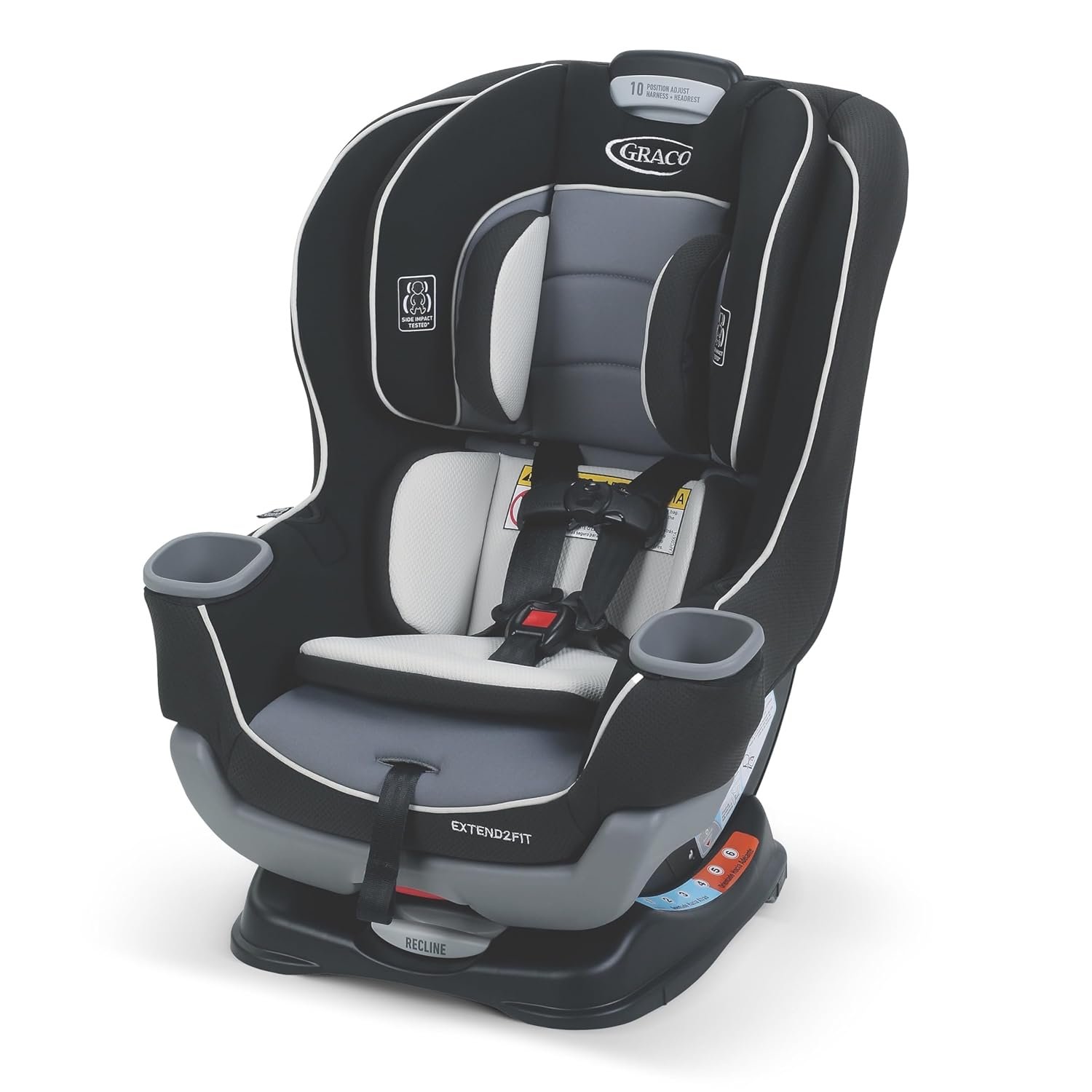 Graco® Extend2Fit Convertible Baby Car Seat, Rear and Forward Facing, Adjustable Extension Panel for Extra Legroom, Gotham