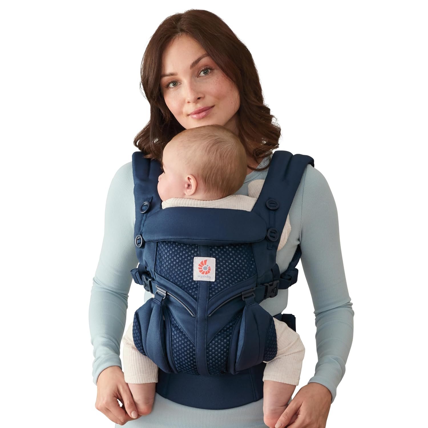 Ergobaby Omni Classic Baby Carrier for Newborn to Toddlers 0-48 Months (7-45 lbs) – 4-Position Breathable Mesh Baby Carrier with Ergonomic Support – Midnight Blue