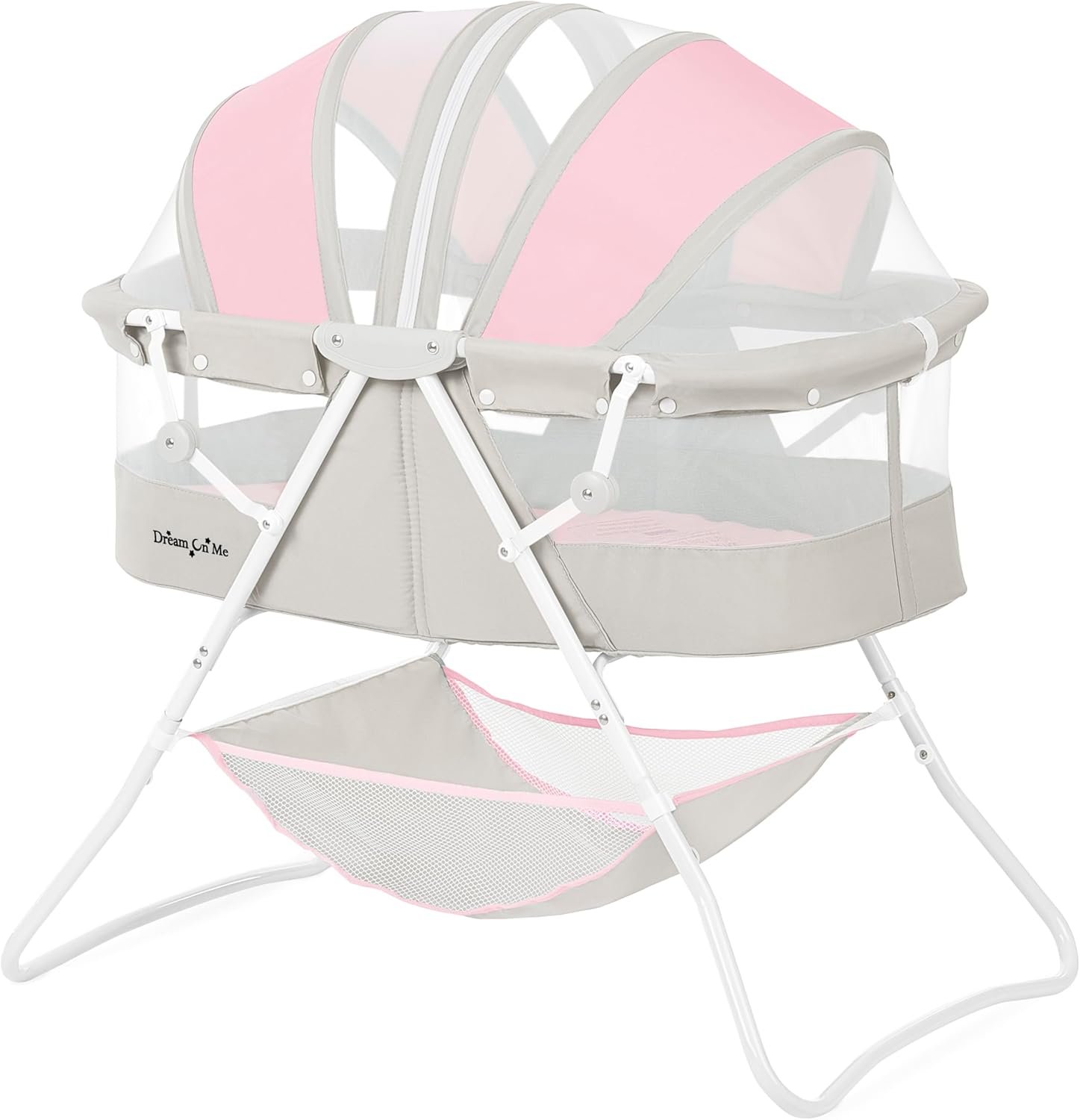 Dream On Me Karley Bassinet in Grey and Pink
