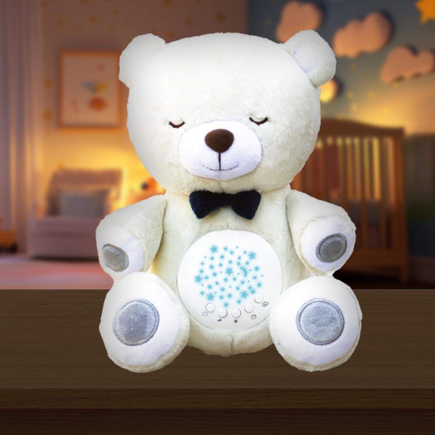 Lumipets Sound Soother Machine: 10 Relaxing Sounds, Whtie Noise, Night Light, Timer, and Portable Design for Peaceful Sleep, Baby Calming, and Stress Relief, Lullaby Bear