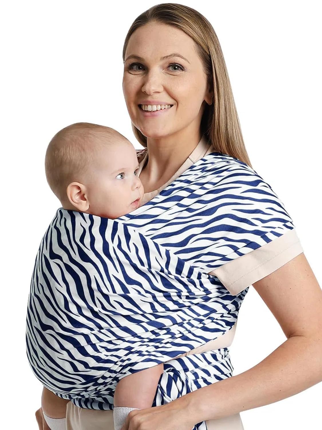 Baby Wraps Carrier,Trendy Zebra Striped, Stretchy Ergonomic Hands-Free Design Baby Wearing Wrap for Newborn to Toddler 7-35 lbs, Soft and Comfortable Infant Wraps