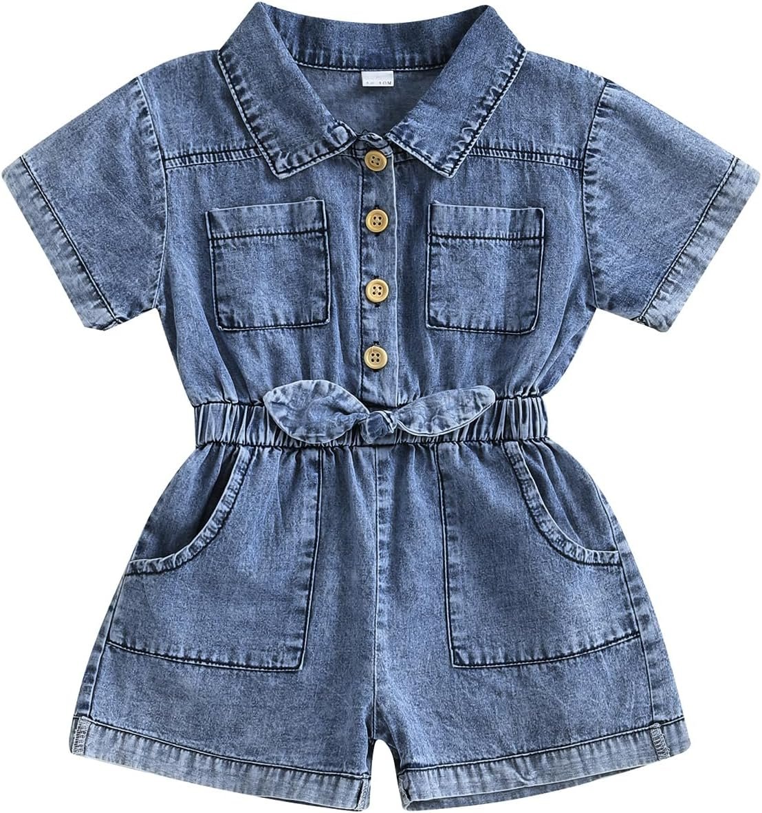 Summer Toddler Girl Jumpsuit Shorts Little Girl Overalls Clothes Baby Jean Romper Jumpsuit One Piece Outfit