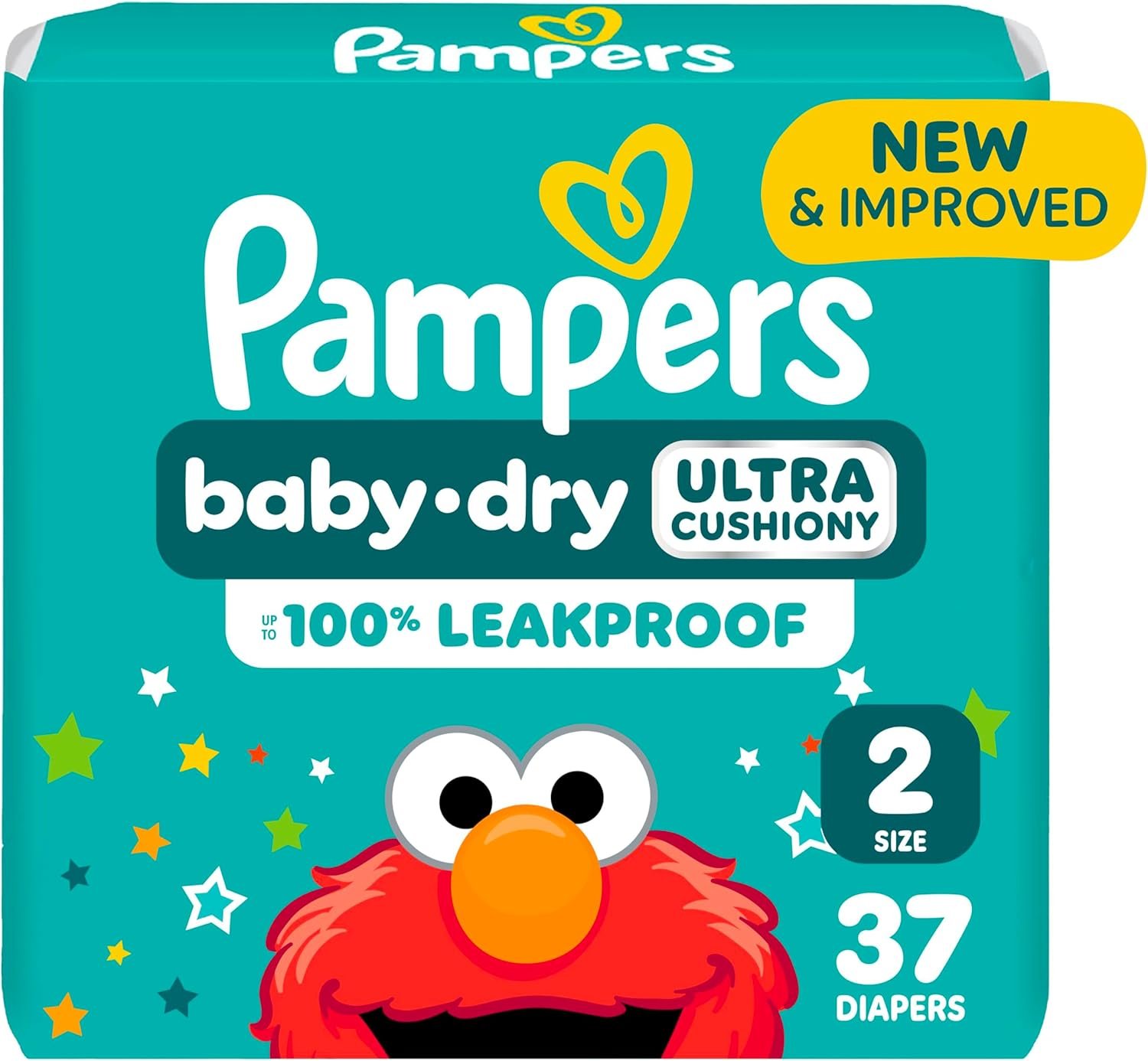 Pampers Diapers – Baby Dry – Size 2, 37 Count, Absorbent Disposable Infant Diaper (Packaging May Vary)