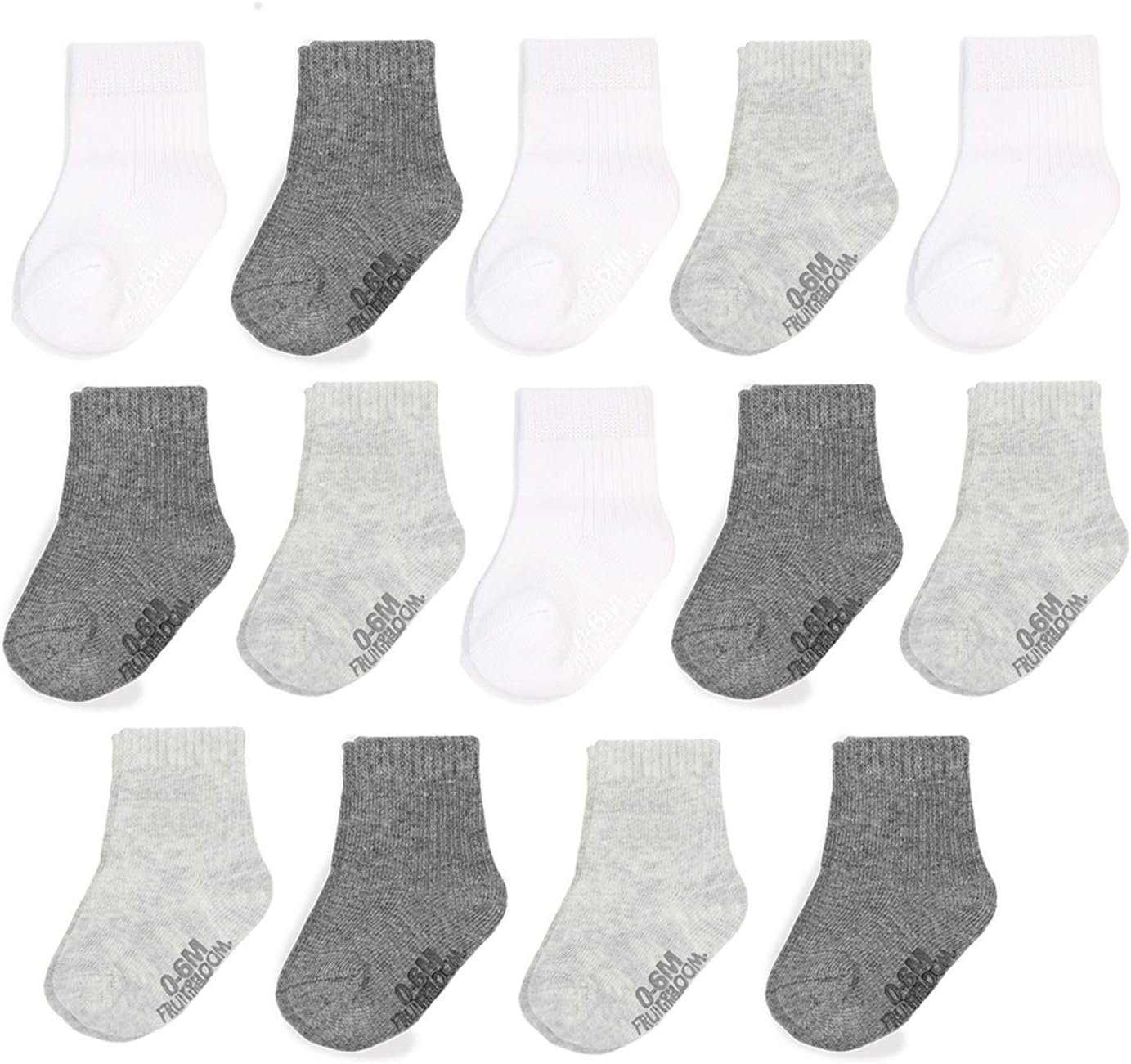 Fruit of the Loom Baby & Toddler Grow & Fit Flex Zones Cotton Stretch Socks – Unisex, Girls, Boys