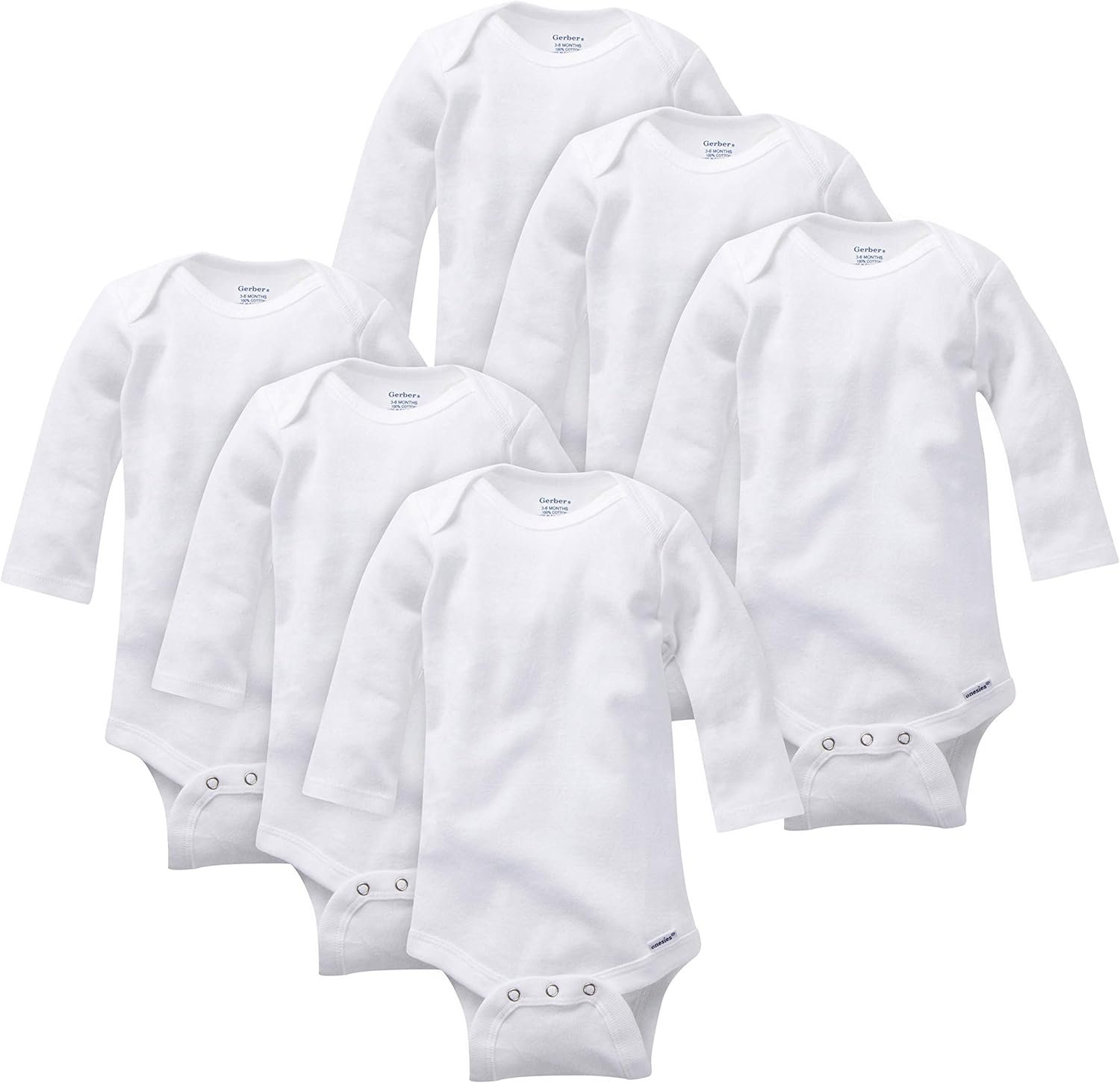 Gerber Baby 6-pack Long-sleeve Onesies Bodysuit