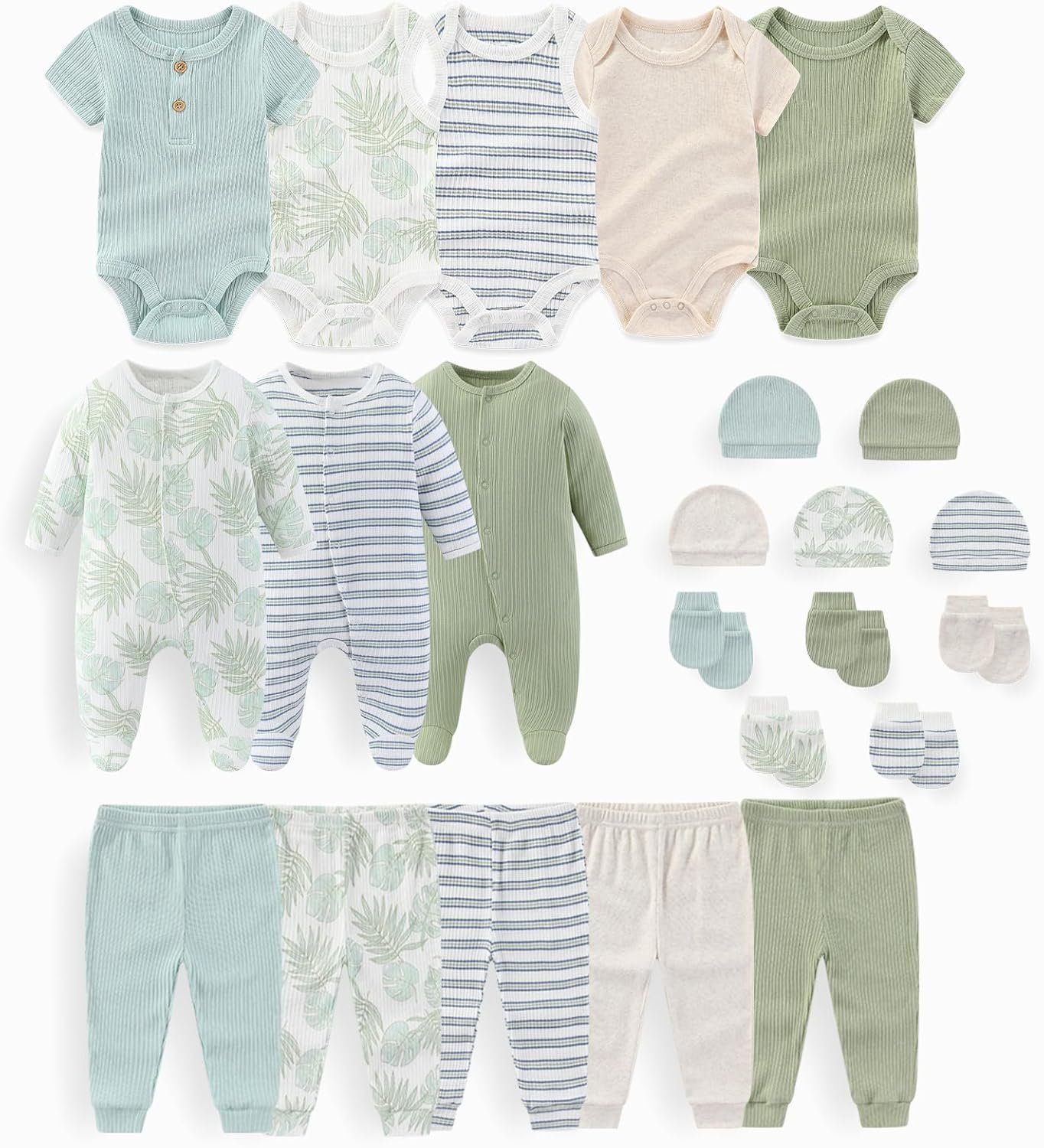 JELYLOVE Unisex Baby Boy Girl Bodysuits And Pants Sets 23 pack Cotton New born Clothing Comfort Infant Birthday Outfit