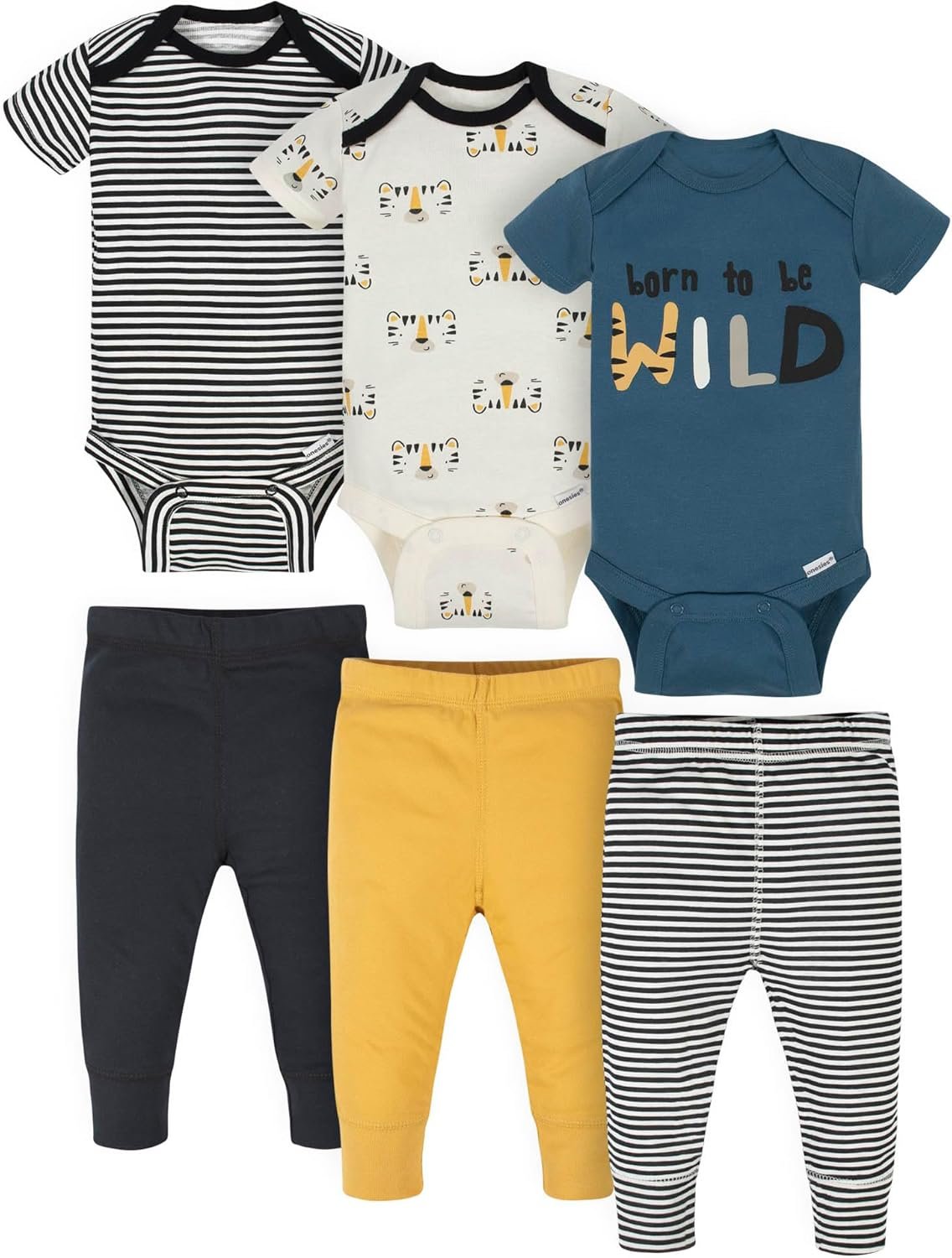 Onesies Brand Unisex Baby 3 Outfit Bundle Mix Match Pants Set