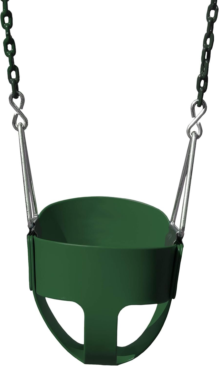 Gorilla Playsets 04-0008-G/G Full Bucket Toddler Swing, Bucket, Green 60″ Plastic Coated Chains, 50 Lb Capacity