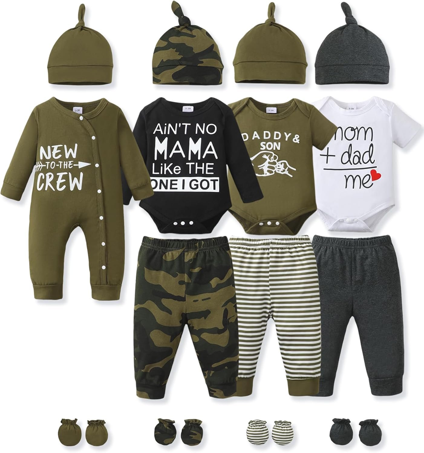 NZRVAWS Preemie Newborn Baby Boy Clothes Infant Clothing Romper Pant Outfits Set Layette Essentials 19 Pieces 0 3 6 12 Months