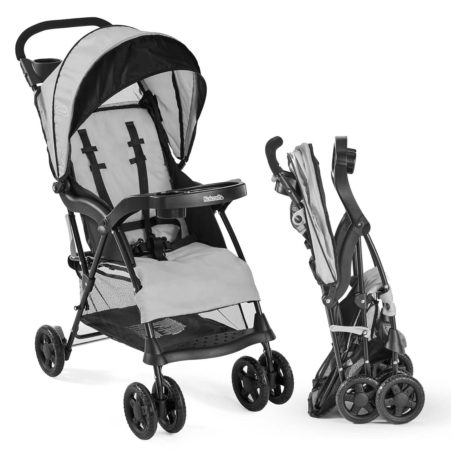 Kolcraft Baby & Toddler Cloud Plus Lightweight Umbrella Stroller – Durable, Compact Fold, Reclining Seat