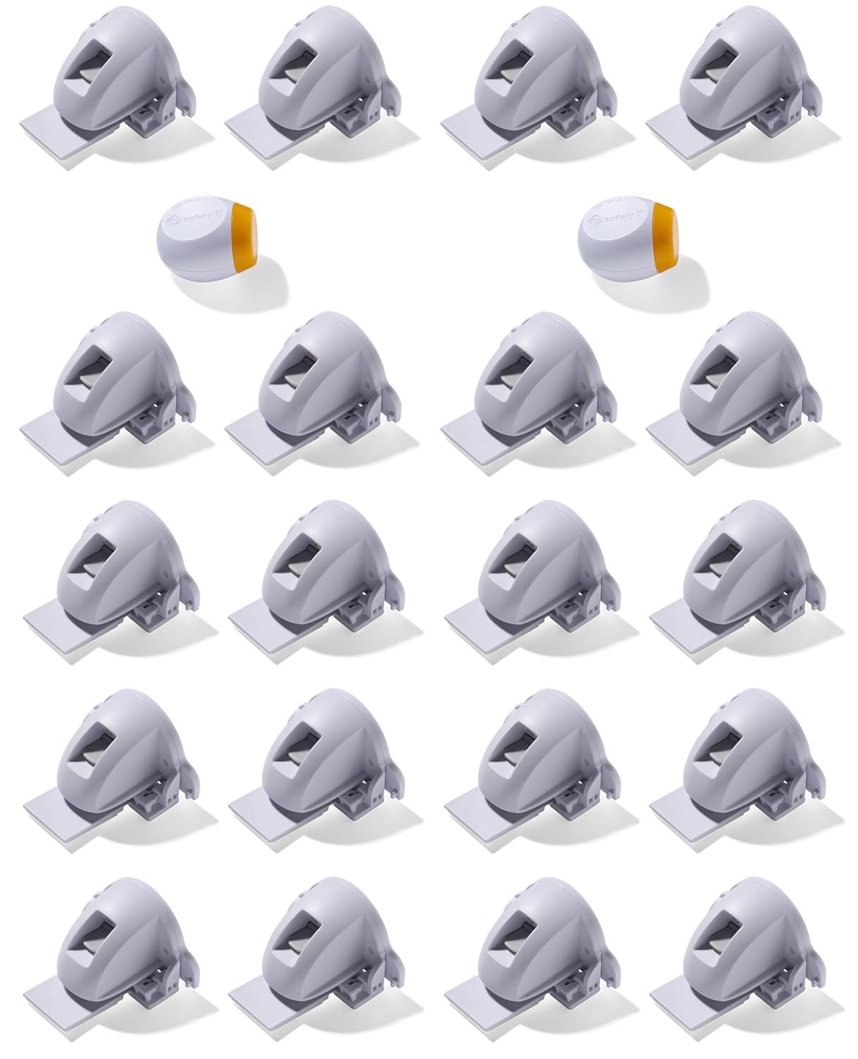 Safety 1st Adhesive Magnetic Cabinet Locks, Includes 20 Child Locks for Cabinets & Drawers, 2 Keys, White
