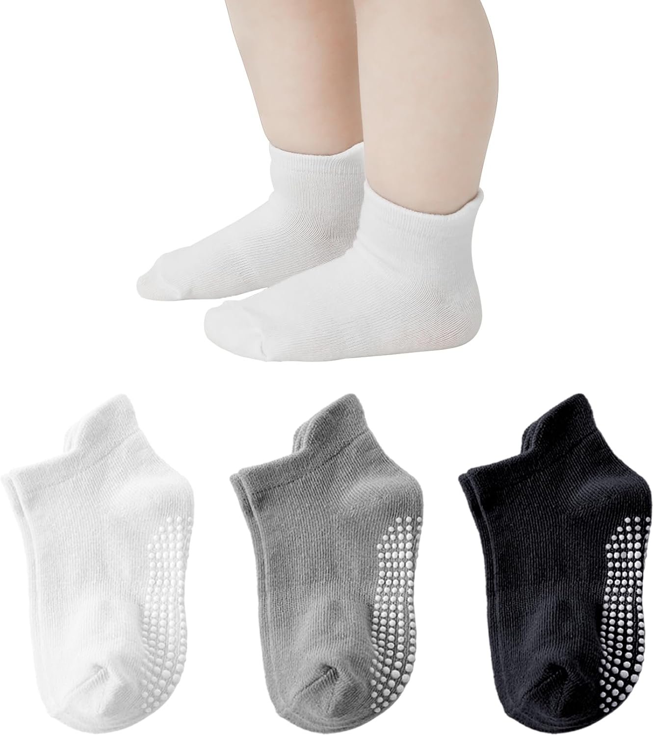 Baby Toddler Non-slip Socks Boys Girls Cotton Socks with Grips Multiple Pack Cute Ankle Cartoon Sock 6M-7Years