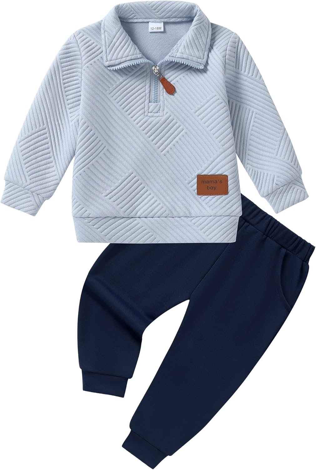 ZOEREA Toddler Baby Boy Clothes Outfits Long Sleeve Solid Sweatshirt and Pants 2 Piece Fall Winter Sweatsuit Set 1-5T