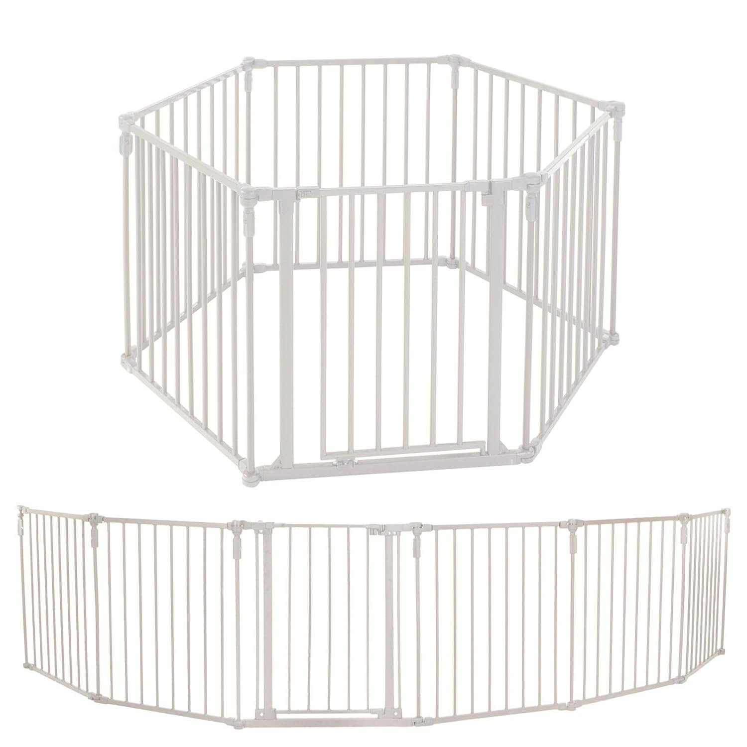 Toddleroo by North States – 3 In 1 Metal Superyard Baby Play Yard: 6 Panel Playpen, Safety Gate, or Extra Wide Baby Fence – Encloses Up to 10 Square Feet – 30 Inches Tall – Taupe