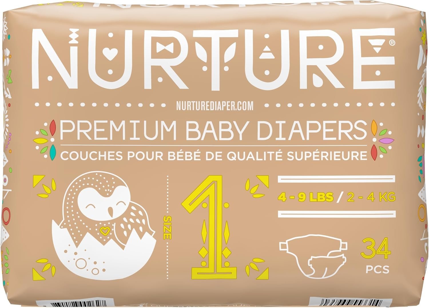 BioBag Diaper Size 1 New Born 4-9 lbs, 2-4 Kg’ / Amazon: ‘Nurture Diapers by BioBag, Size 1 (4-9 pounds), 102 Premium Quality Baby Diapers, Chemical Free, Ultra Absorbent, Eco Friendly, Hypoallergenic