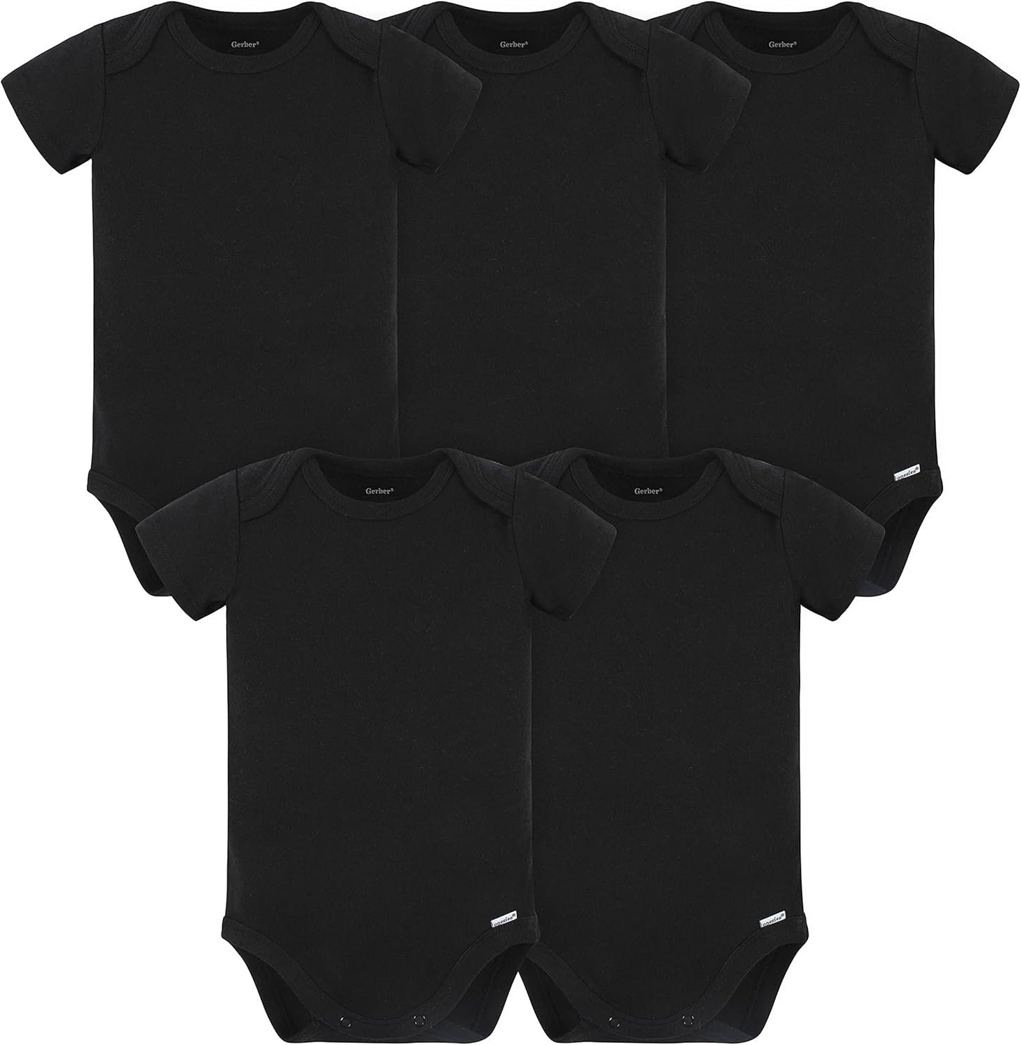 Gerber Baby 5 Pack Onesies Multi-packs Bundle Interlock 180 Gsm