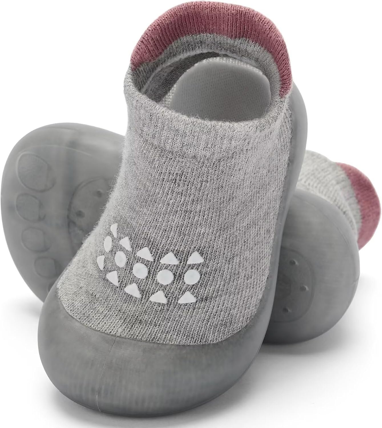Baby Sock Shoes Non-Slip Toddler Walking Shoes Breathable Knit Infant Sneakers with Soft Rubber Sole & Anti-Collision Toe for Boys Girls