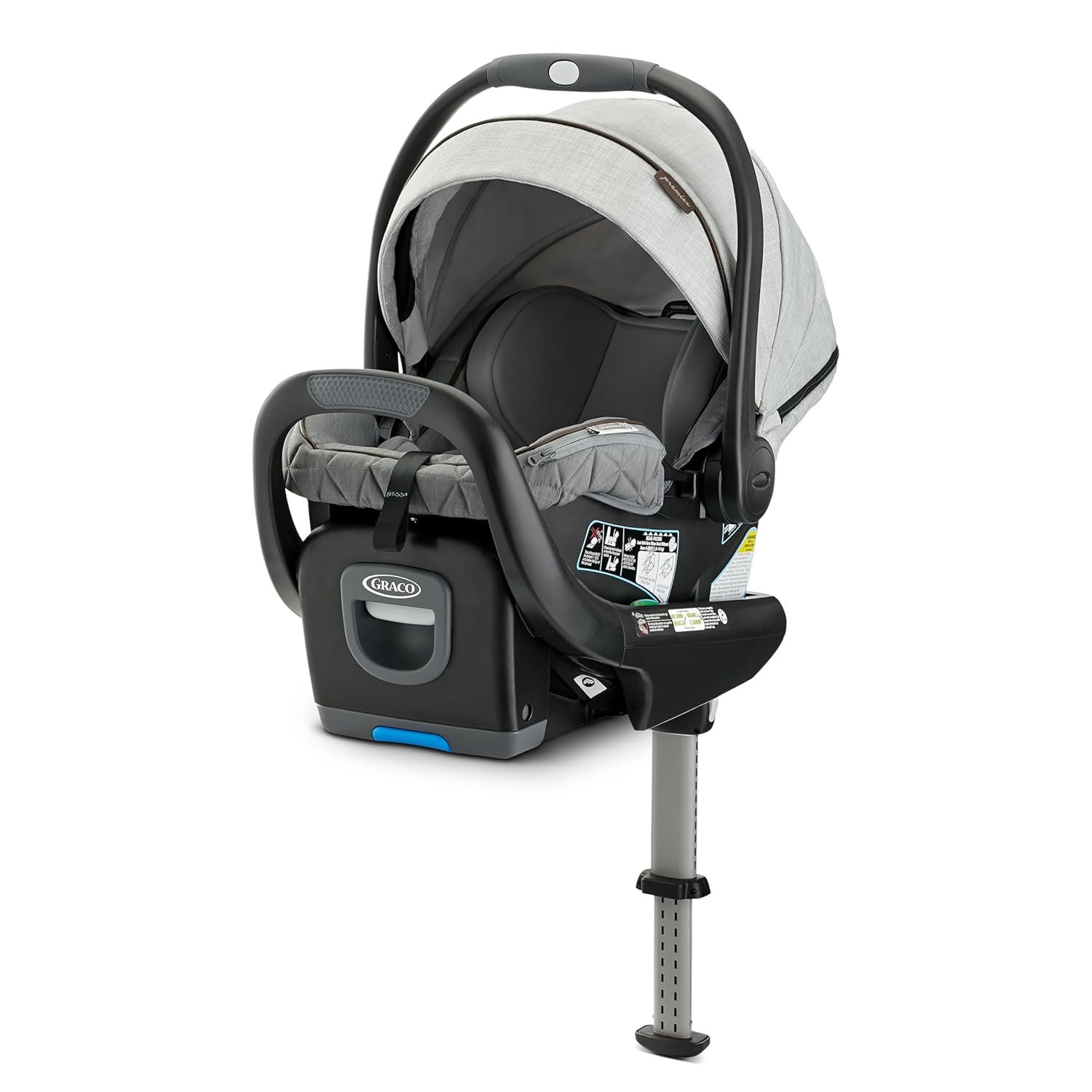 Graco® Premier SnugRide SnugFit XT Infant Car Seat W/ Load Leg & Anti-Rebound Bar for Extra Safety, SnugLock Easy Install Rear Facing Baby Car Seat, Privacy Drape, Storage Pocket, Midtown