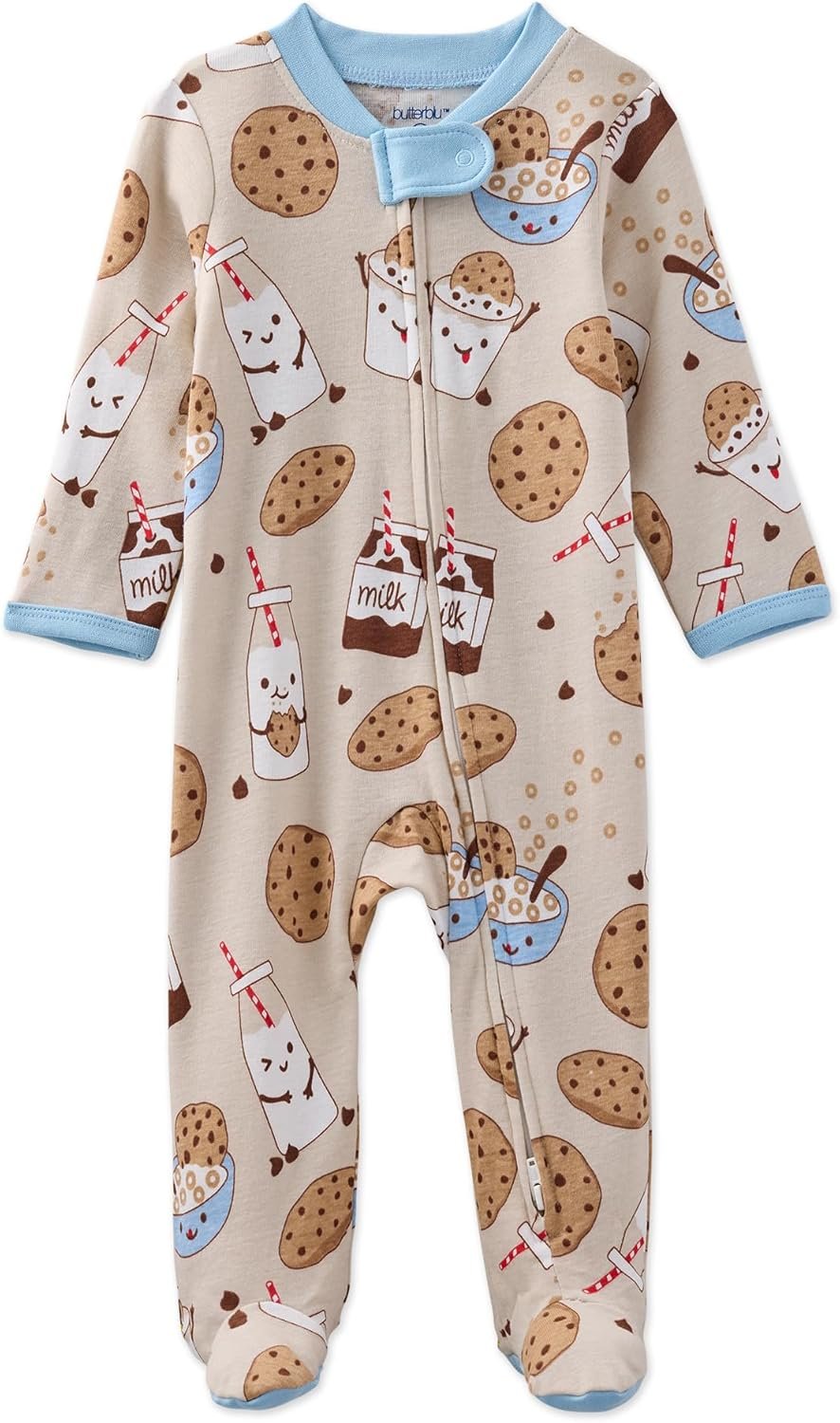 Butterblu Scout Sleep & Play 100% Organic Cotton Footed Zip Front Sleeper Pajamas for Baby Boys, Girls, Unisex