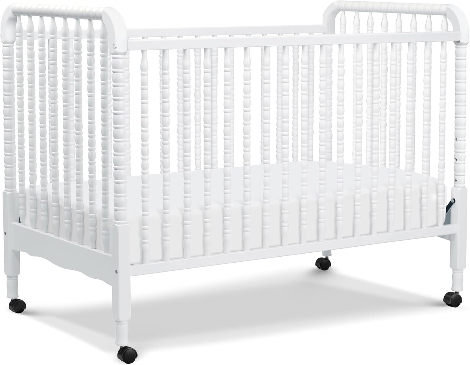 daVinci Jenny Lind 3-in-1 Baby Crib Convertible to Toddler Bed, Daybed – Easy to Assemble – GREENGUARD Gold Certified – 4 Adjustable Mattress Heights, Conversion Kit Sold Separately – White