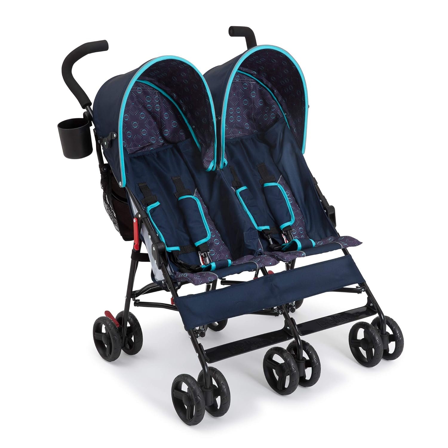 Delta Children LX Side by Side Stroller – with Recline, Storage & Compact Fold, Night Sky