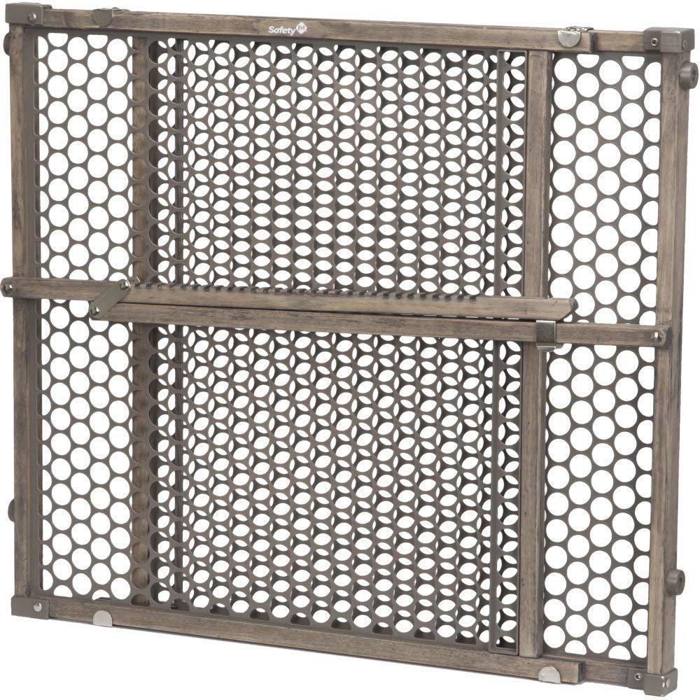 Safety 1st Adjustable Baby Gate for Doorways, Pressure Mount Fastening Gates for Pets, Toddlers, Babies, Children, Vintage Wood, Grey