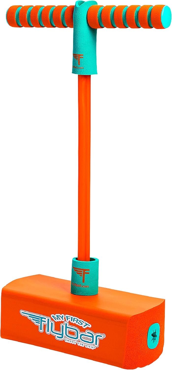 Flybar My First Foam Pogo Jumper for Kids Fun and Safe Pogo Stick for Toddlers, Durable Foam and Bungee Jumper for Ages 3 and up, Supports up to 250lbs (Orange)