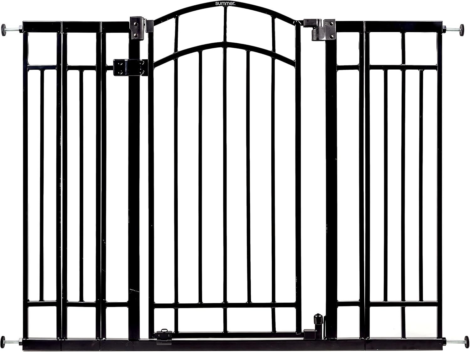 Ingenuity Multi-Use Decorative Extra Tall Walk-Thru Baby Gate, Fits Openings 28.5-48 Inch (Pack of 1), Black Metal, for Doorways and Stairways, 36′ Tall Baby and Pet Gate, Black, One Size