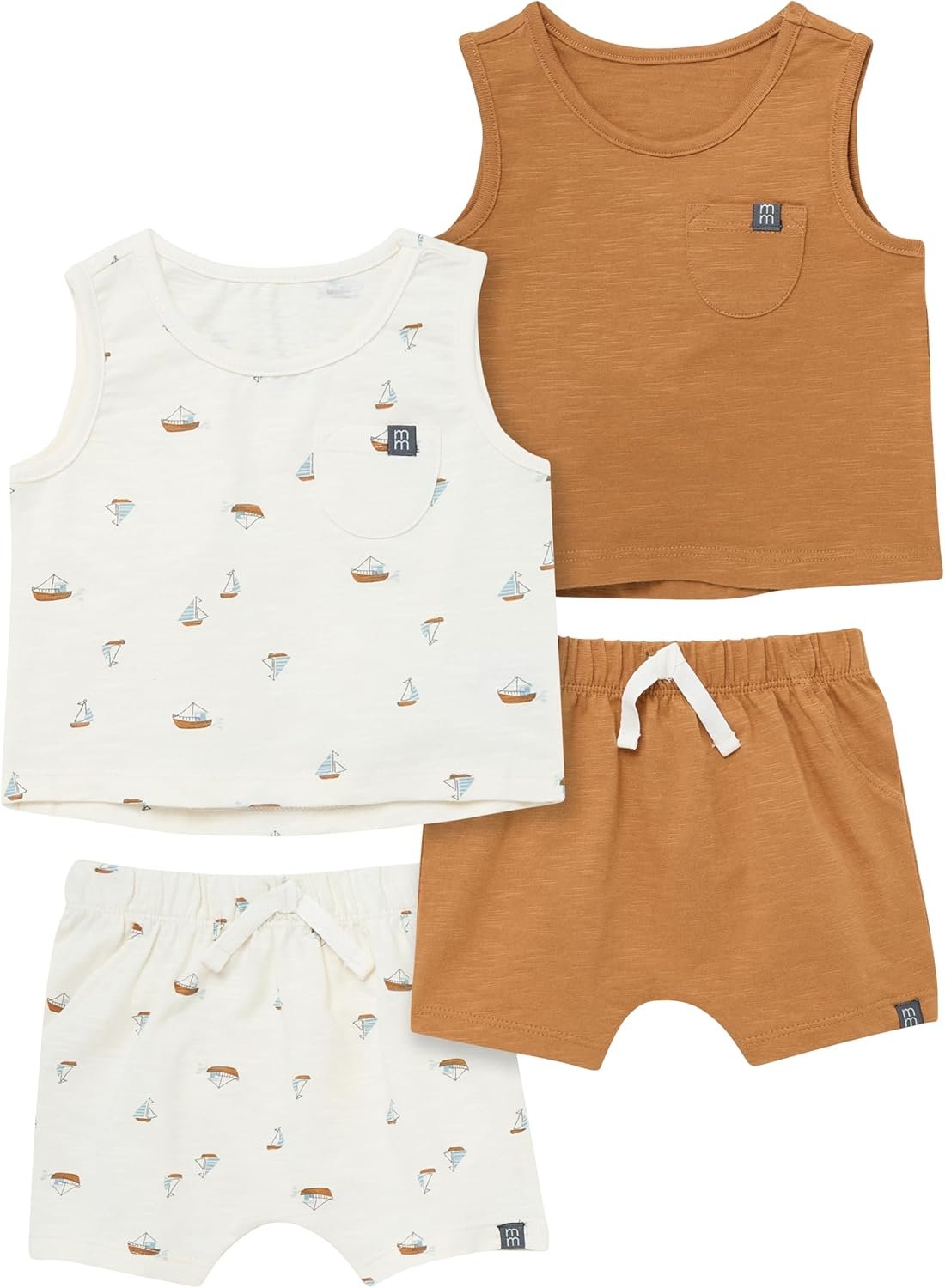 Modern Moments by Gerber Baby Boys’ 4-pack Sleeveless Top & Short Set