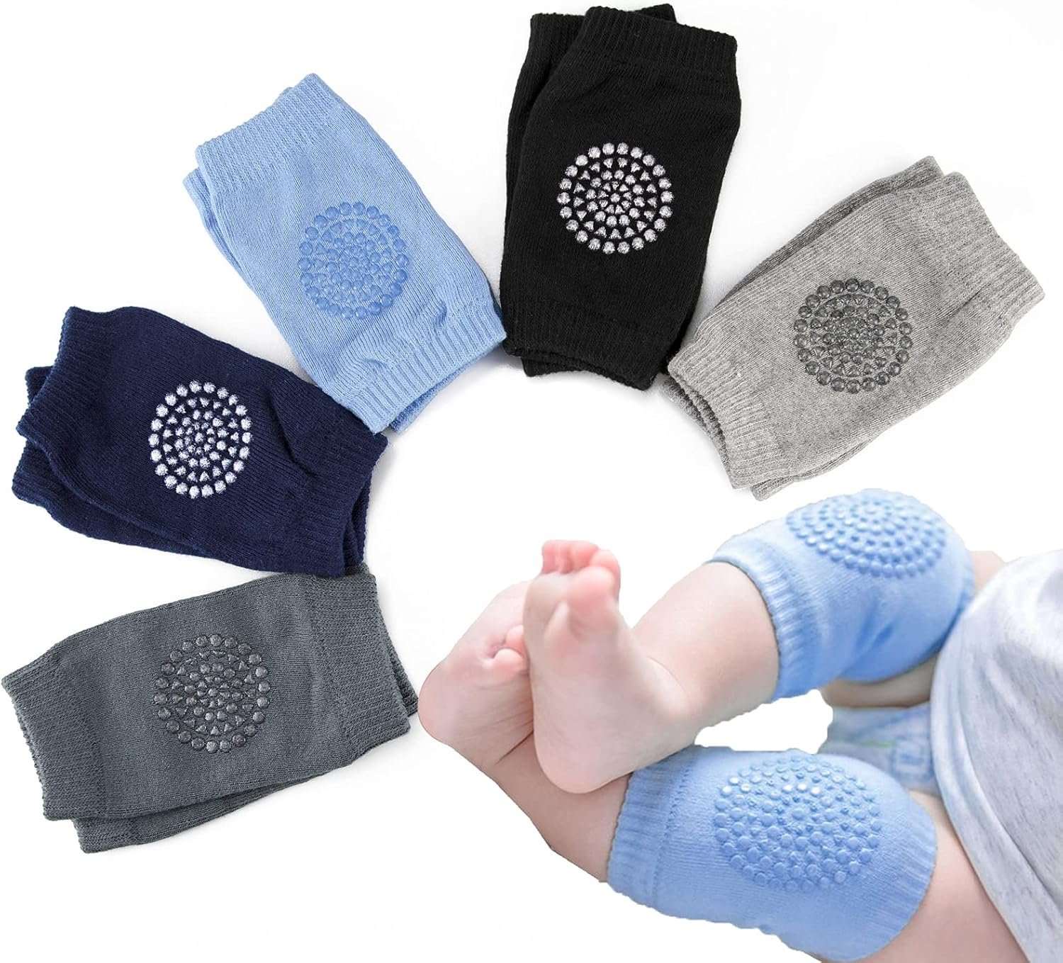 Little World Baby knee Pads for Crawling – Anti Slip Unisex Baby Knee Protectors – Toddler Knee Pads Gift Idea for Baby