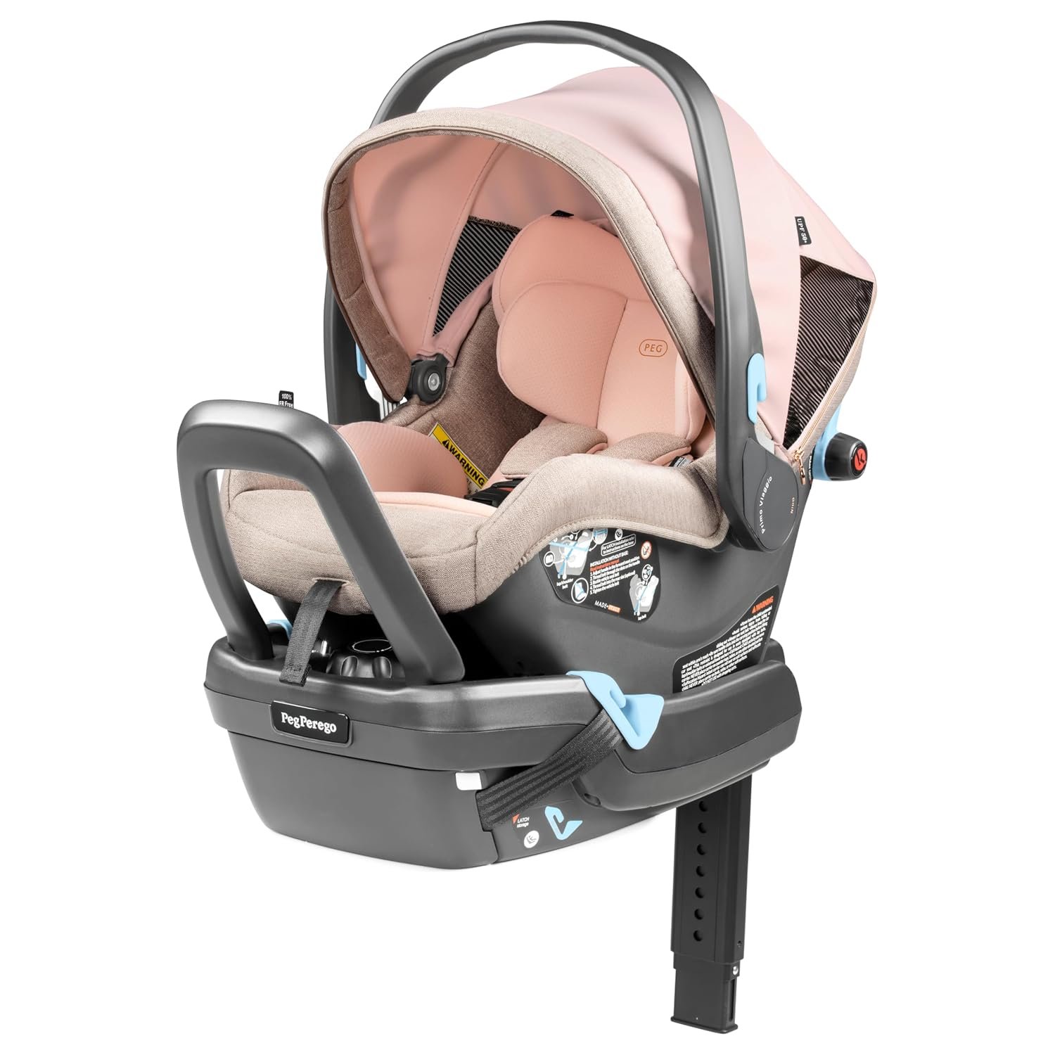 Peg Perego Primo Viaggio Nido – Rear Facing Infant Car Seat – Includes Base with Load Leg & Anti-Rebound Bar – for Babies 4 to 30 lbs – Made in Italy – Mon Amour