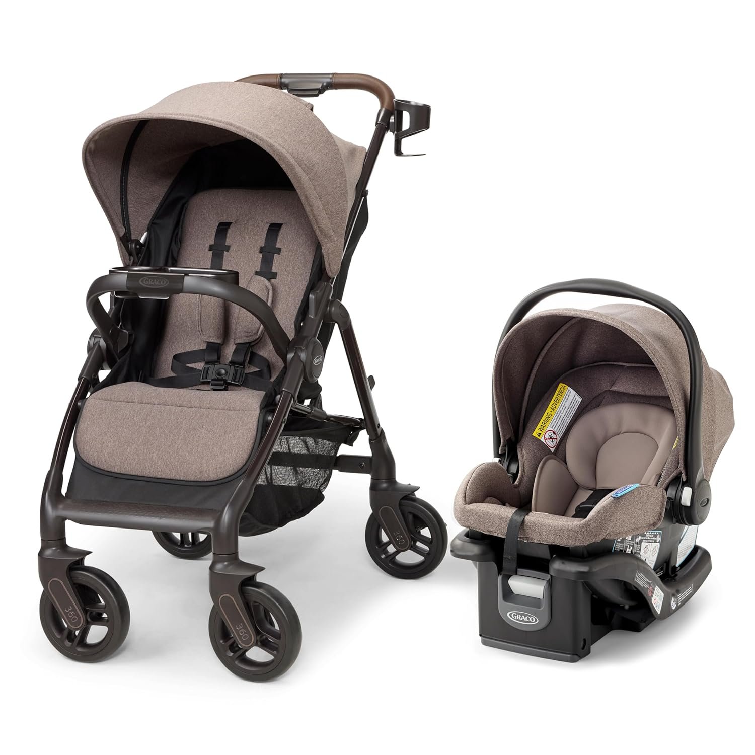 Graco Merge Travel System – Swivel Wheel Baby Stroller Car Seat Combo, Travel System Stroller with 360-Degree Rotating Wheels