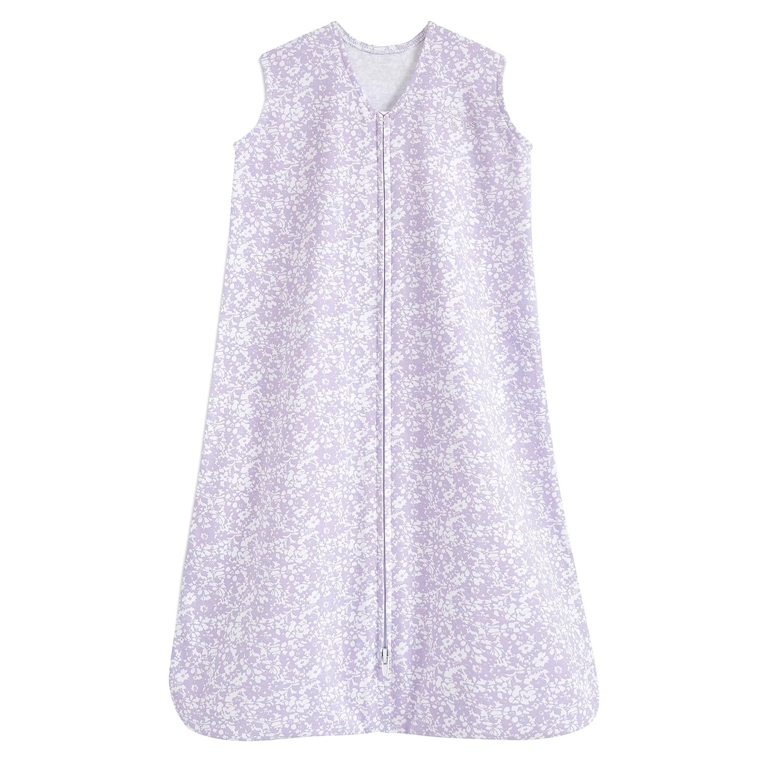 HALO SleepSack, 100% Cotton Wearable Blanket, Swaddle Transition Sleeping Bag, TOG 0.5, Aster Flowers-purple, Small, 0-6 Months