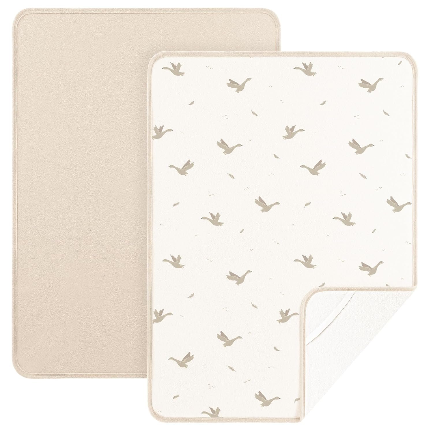 Portable Changing Pad for Baby, Absorbent and Soft Diaper Changing Pad Portable 2 Pack Changing Mat Travel 35 * 29.5 inch, Newborn Shower Gifts – Apricot&Goose