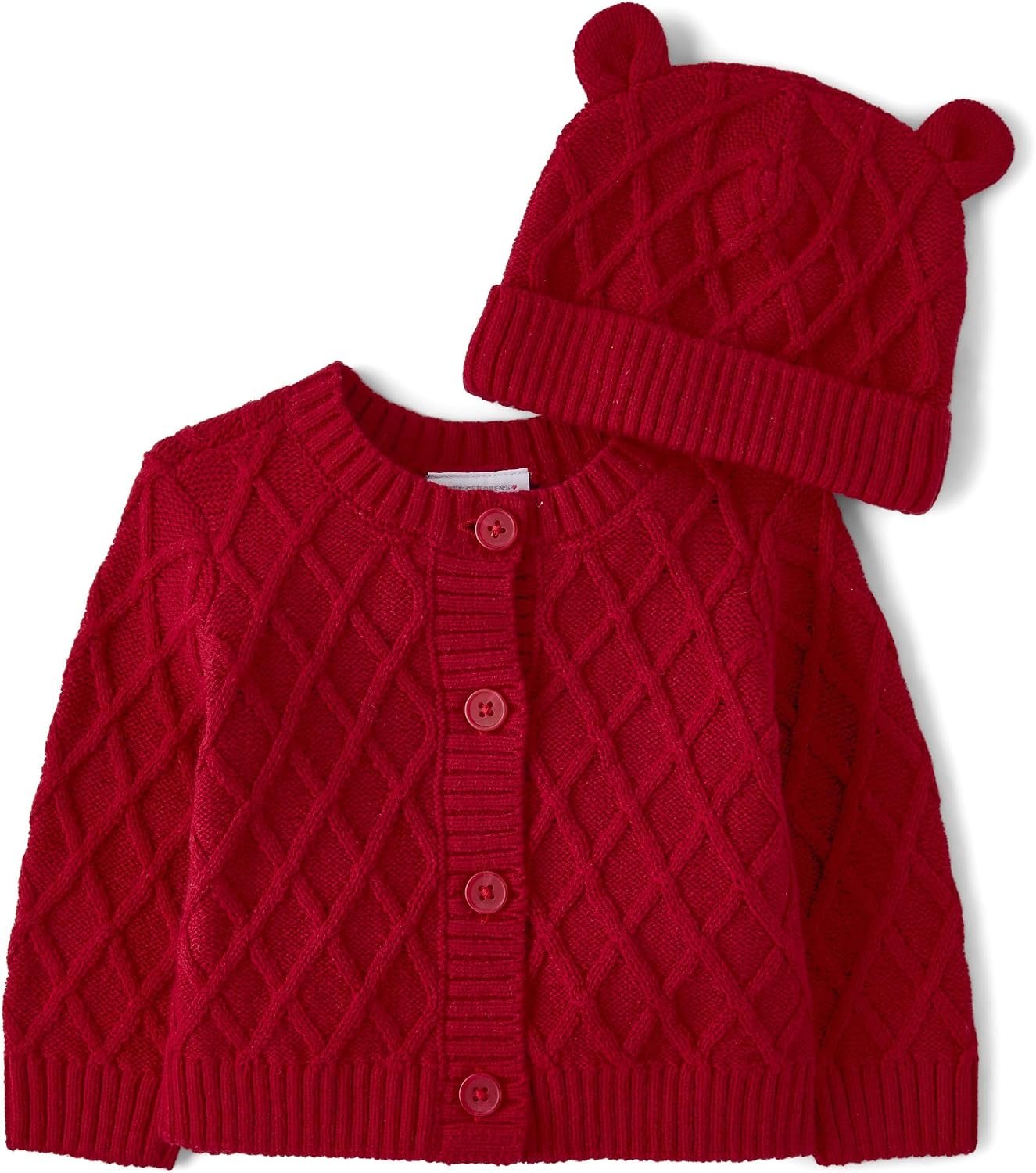 The Children’s Place Baby Girls’ and Newborn Cardigan with Matching Hat, 2 Piece Set