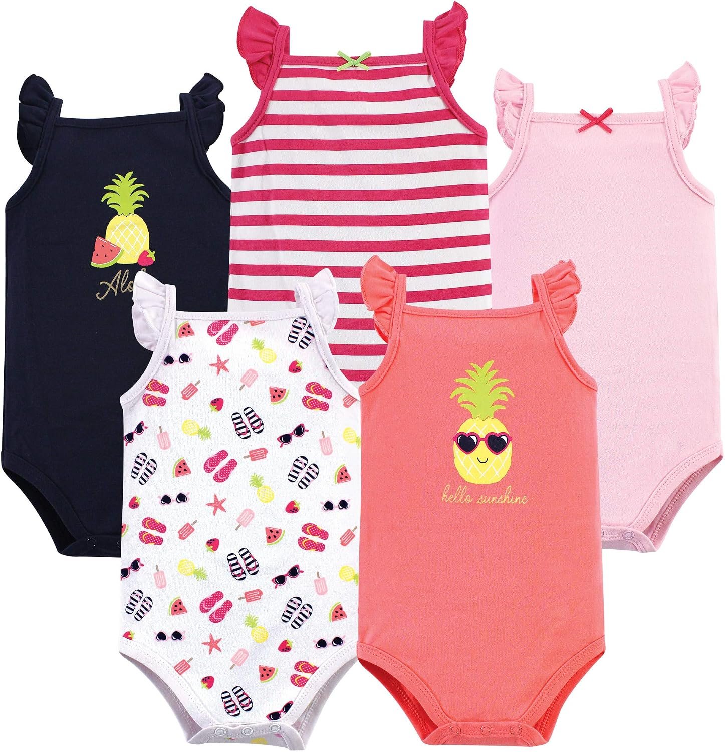Hudson Baby Unisex Baby Cotton Sleeveless Bodysuits