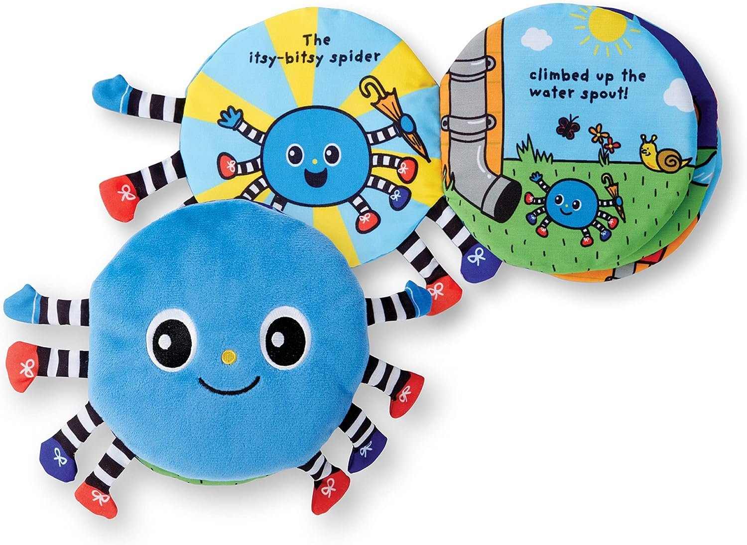 Melissa & Doug K’s Kids Itsy-Bitsy Spider 8-Page Soft Activity Book for Babies and Toddlers – Cloth Baby Book And Sensory Toy With Textures To Grasp And Pages To Play Peekaboo, Ages 1 Month+