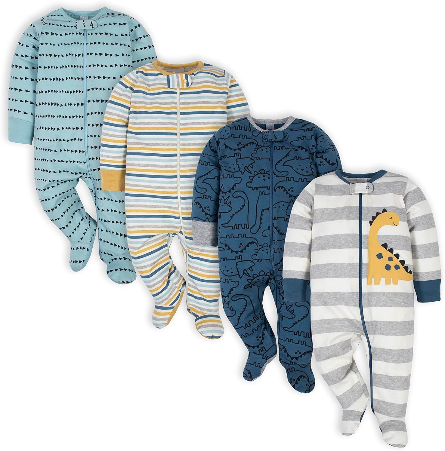 Gerber baby-boys 4 Pack Sleep ‘N Play Footie