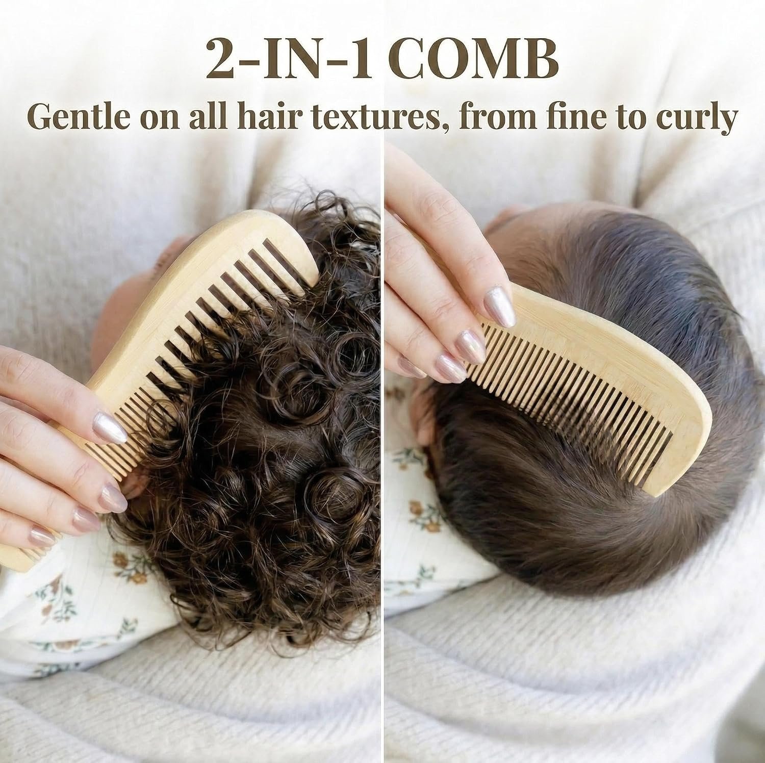 Wooden Baby Hair Brush Grooming Kit with Beech Wood Goat Hair Brush, Cradle Cap Brush, Silicone Scalp Massager, Ultra Soft Bristle Brush | Gender Neutral Newborn Hairbrush Set for Boy or Girl