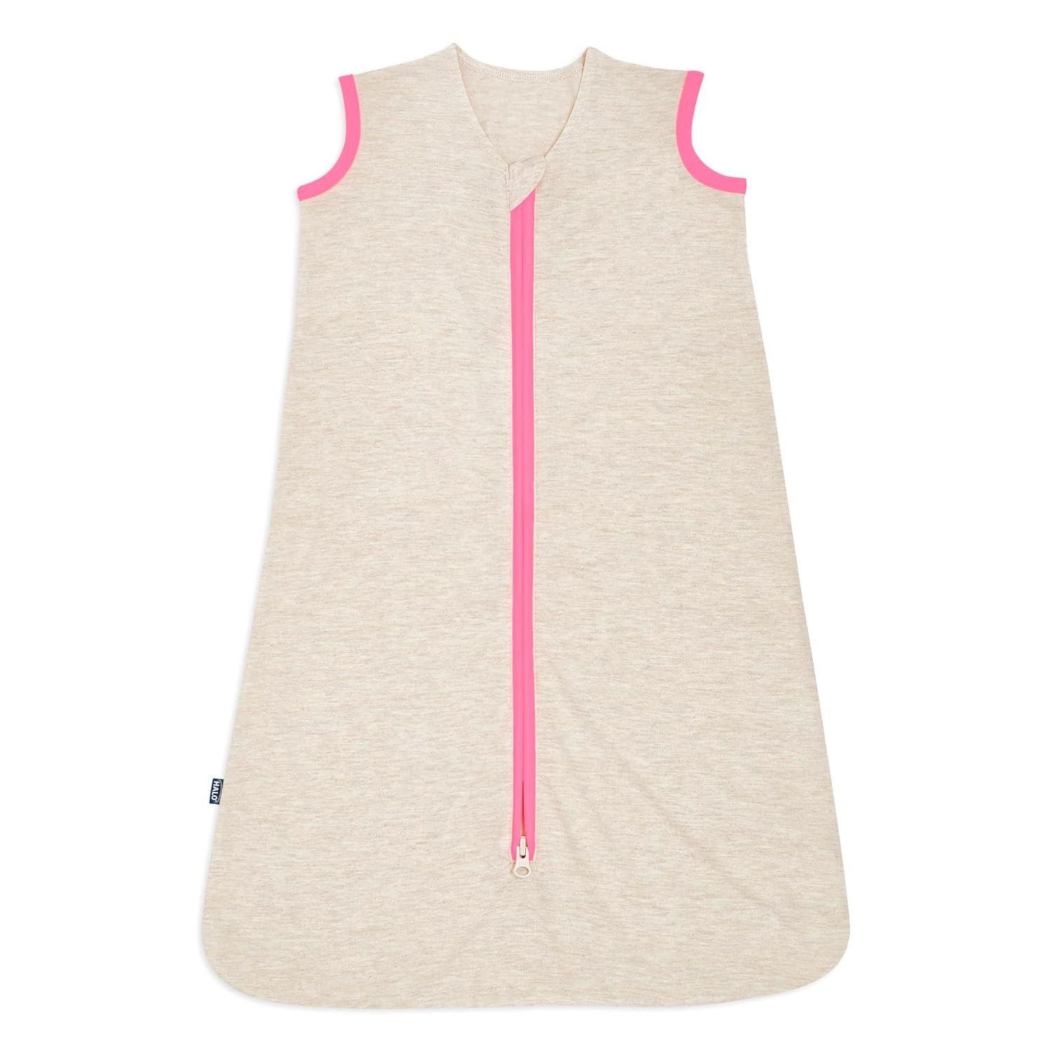 HALO Sleepsack Ideal Temp, Baby Wearable Blanket, TOG 1.0, Oatmeal/Pink, Medium