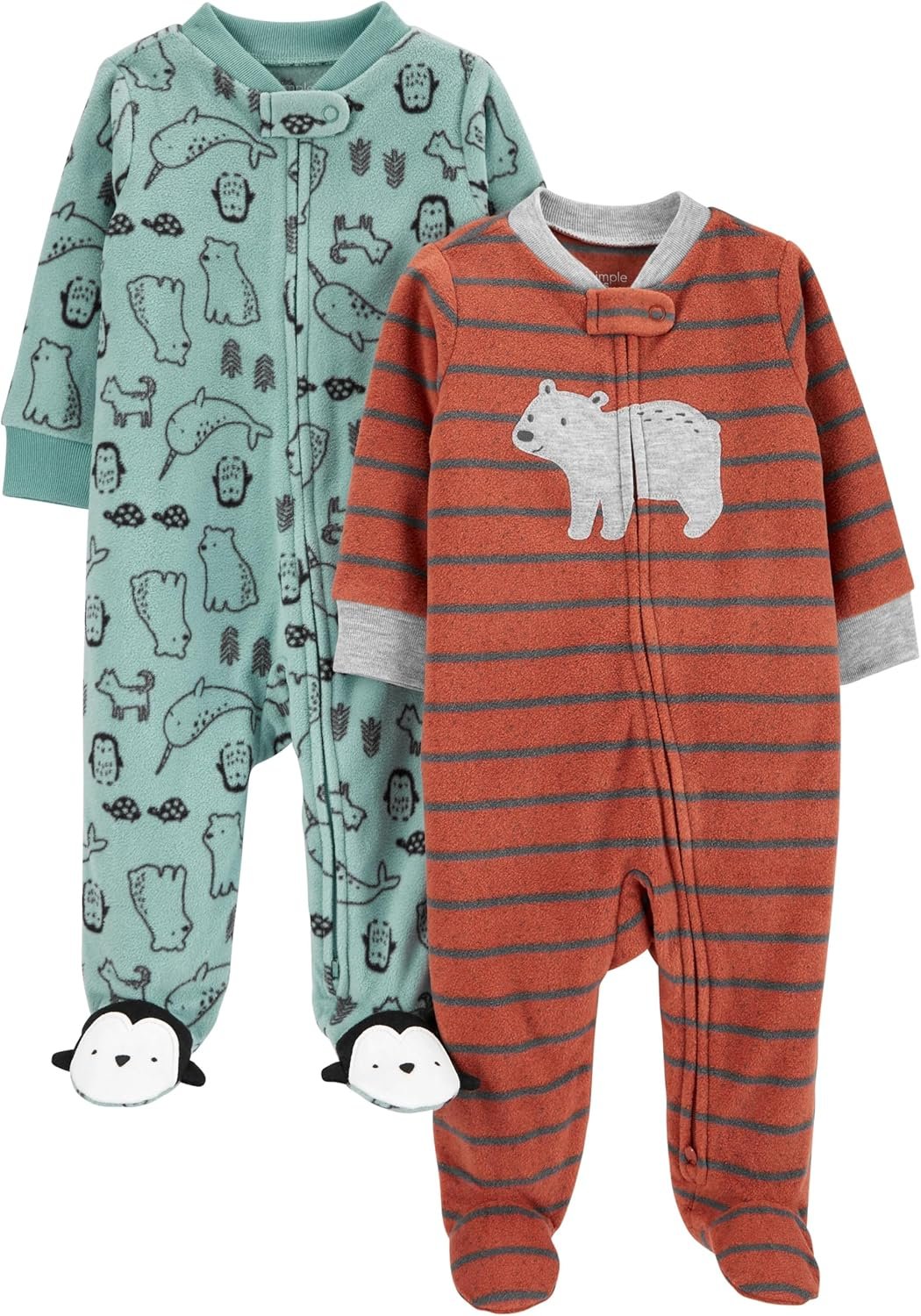 Simple Joys by Carter’s Baby Boys 2-pack Fleece Footed Sleep and PlayBaby and Toddler Sleepers