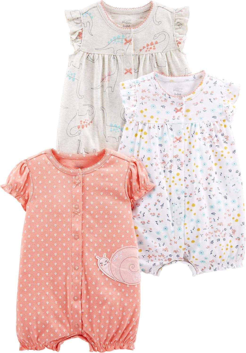 Simple Joys by Carter’s baby-boys 3-pack Snap-up Rompers